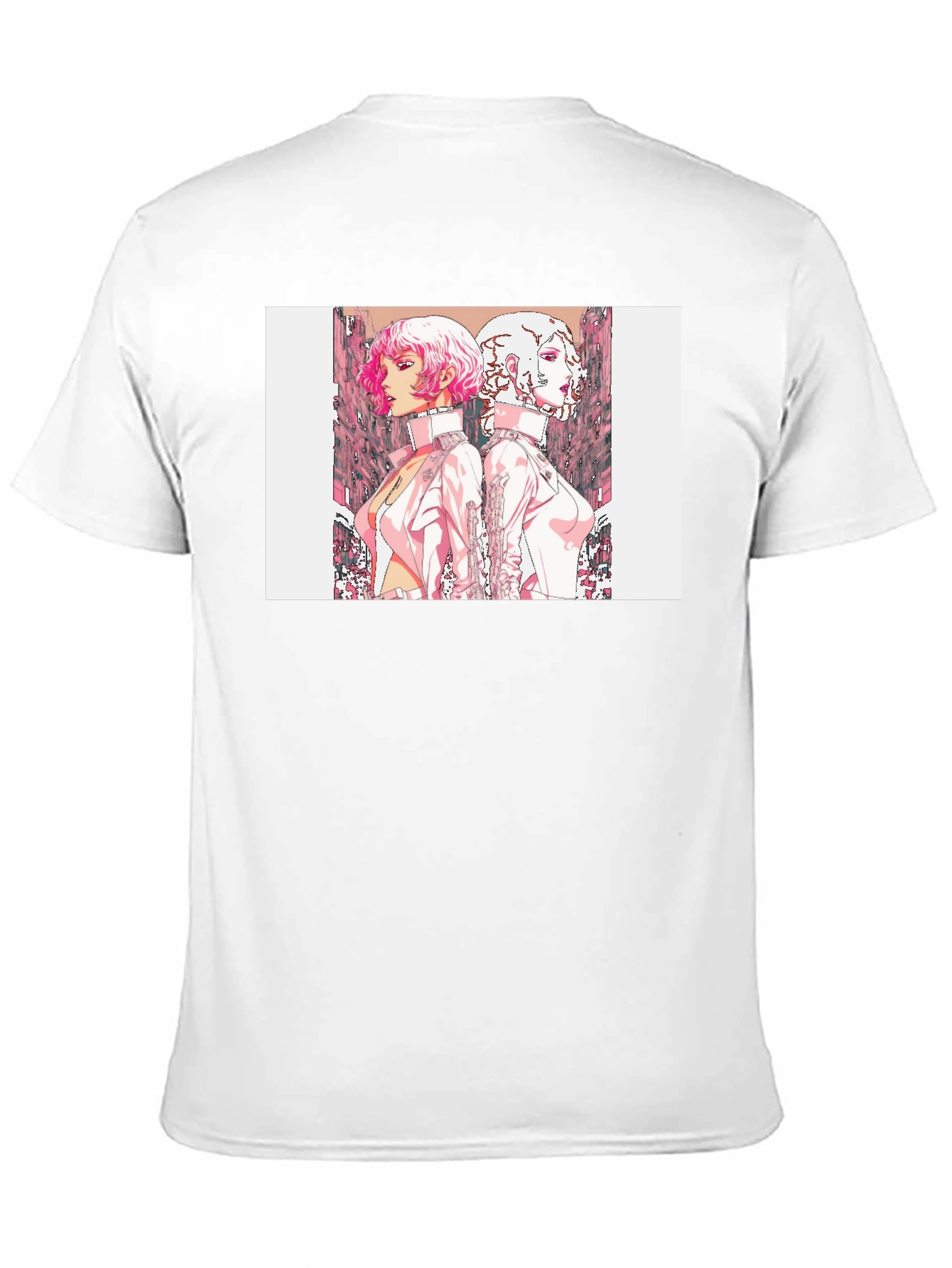 Black Black T-Shirt with Anime Style Graphic Print view 11