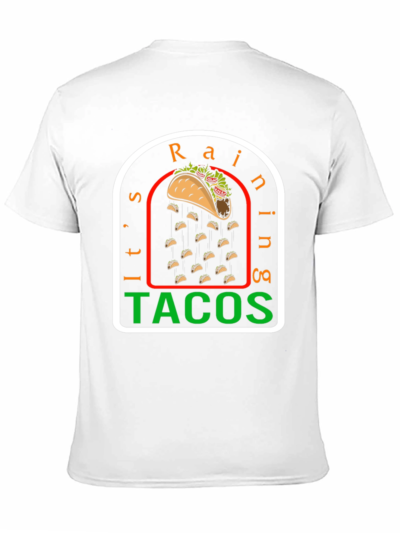 Black It's Raining Tacos Funny Graphic T-Shirt view 11