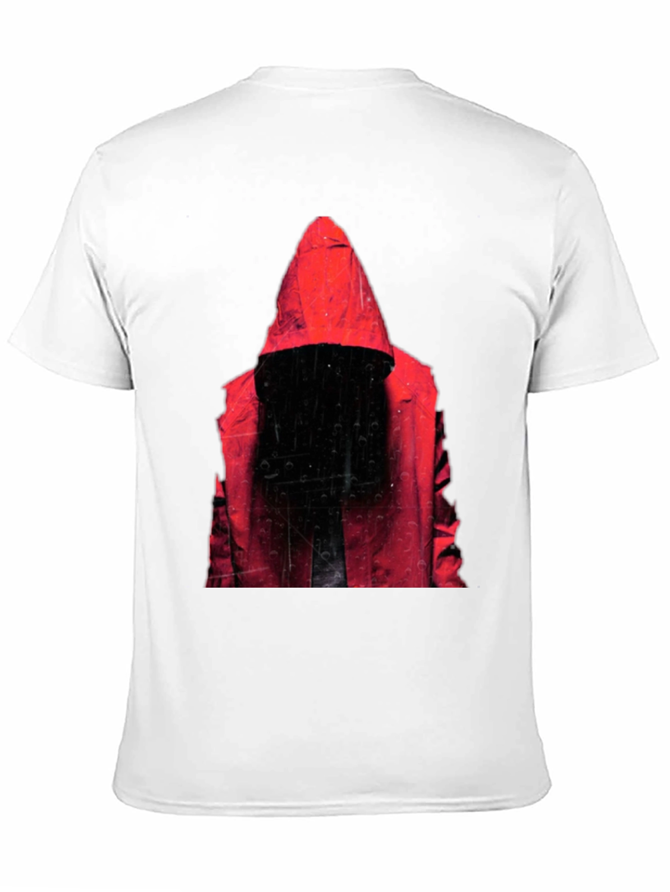 Black Hooded Figure Graphic T-Shirt - Mens Black Tee view 11