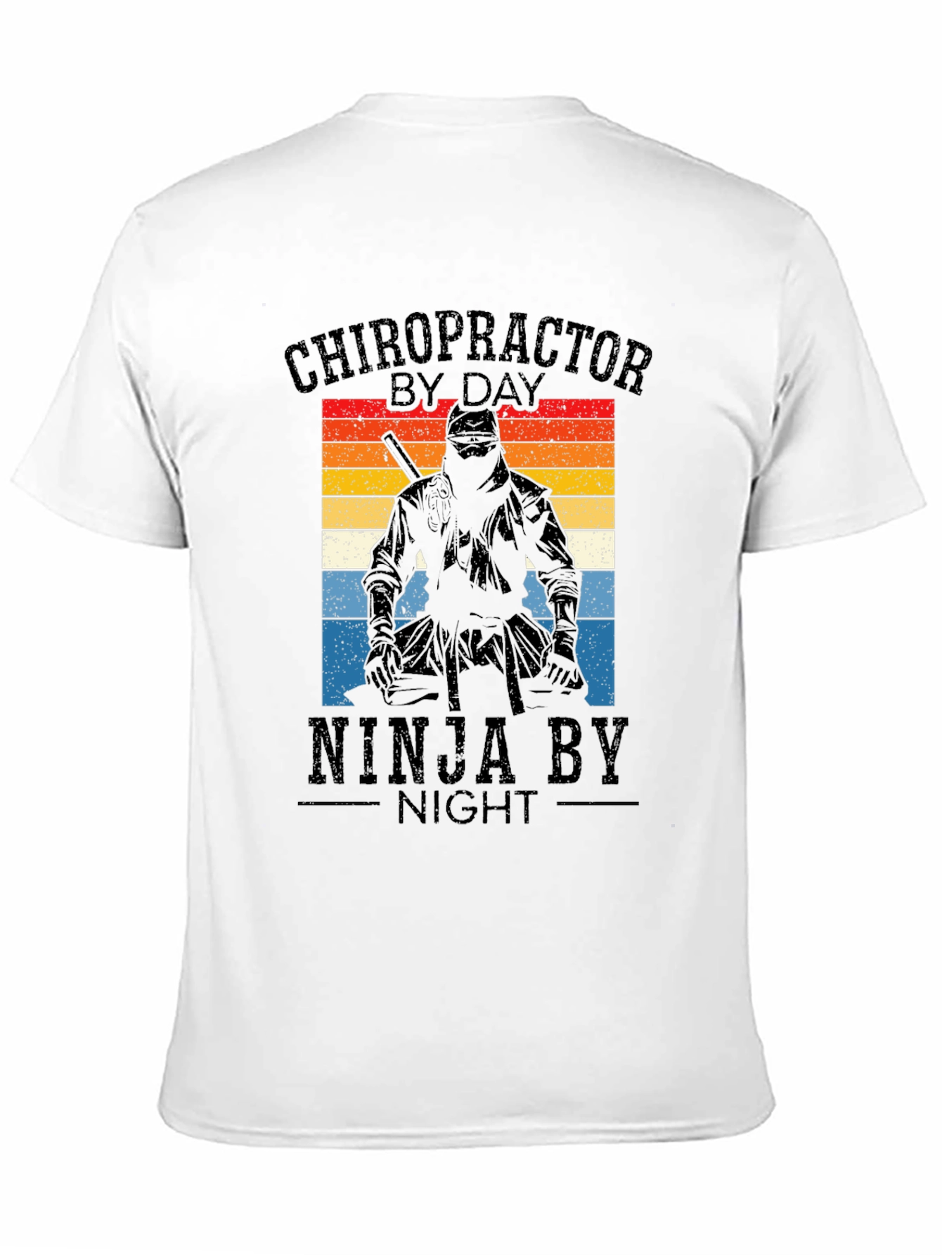 Black Chiropractor Ninja T-Shirt - Novelty Graphic Tee view 11