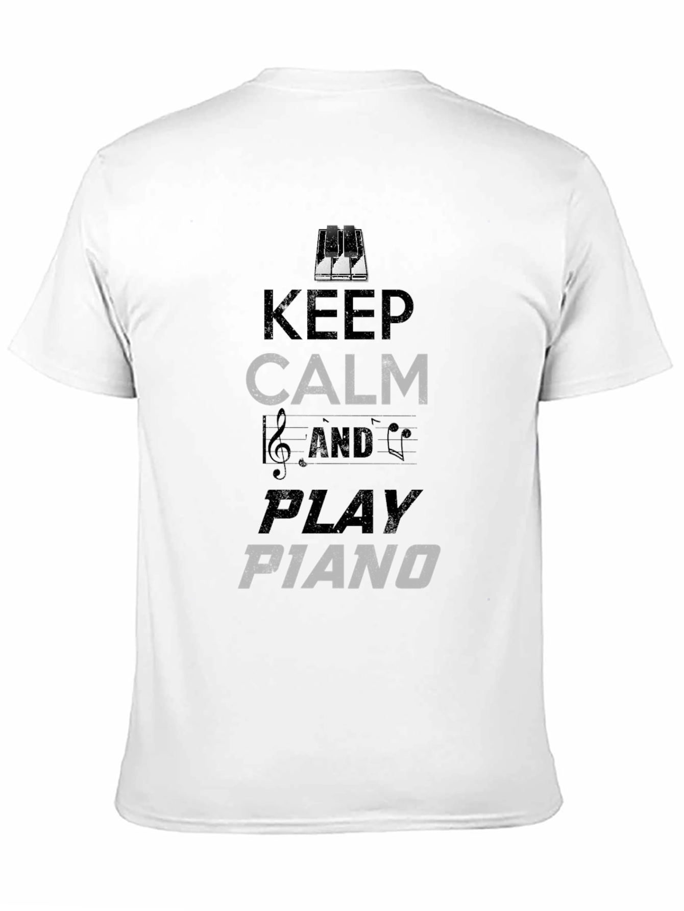 Black Keep Calm Play Piano Graphic Tee - Black view 11