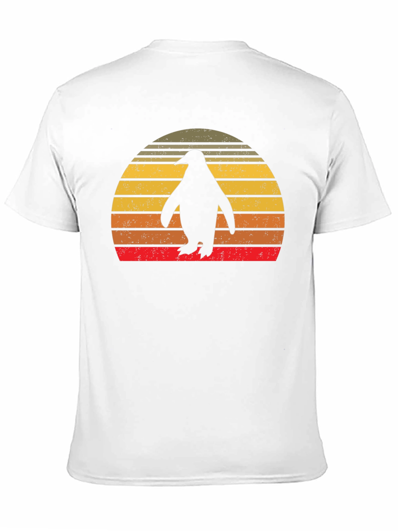 Black Retro Penguin Sunset T-Shirt view 11