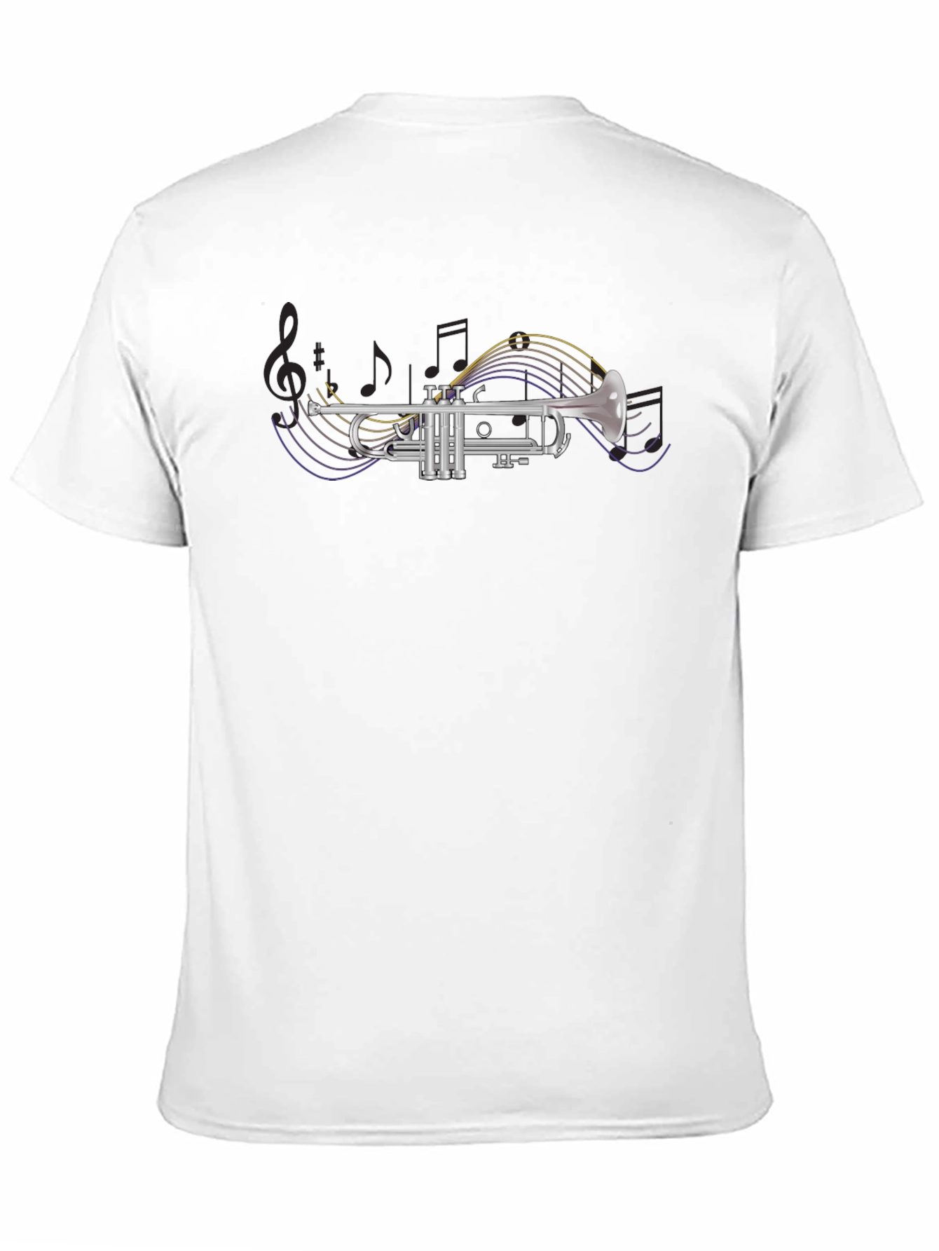 Black Trumpet Graphic Black T-Shirt - Music Lover Apparel view 11