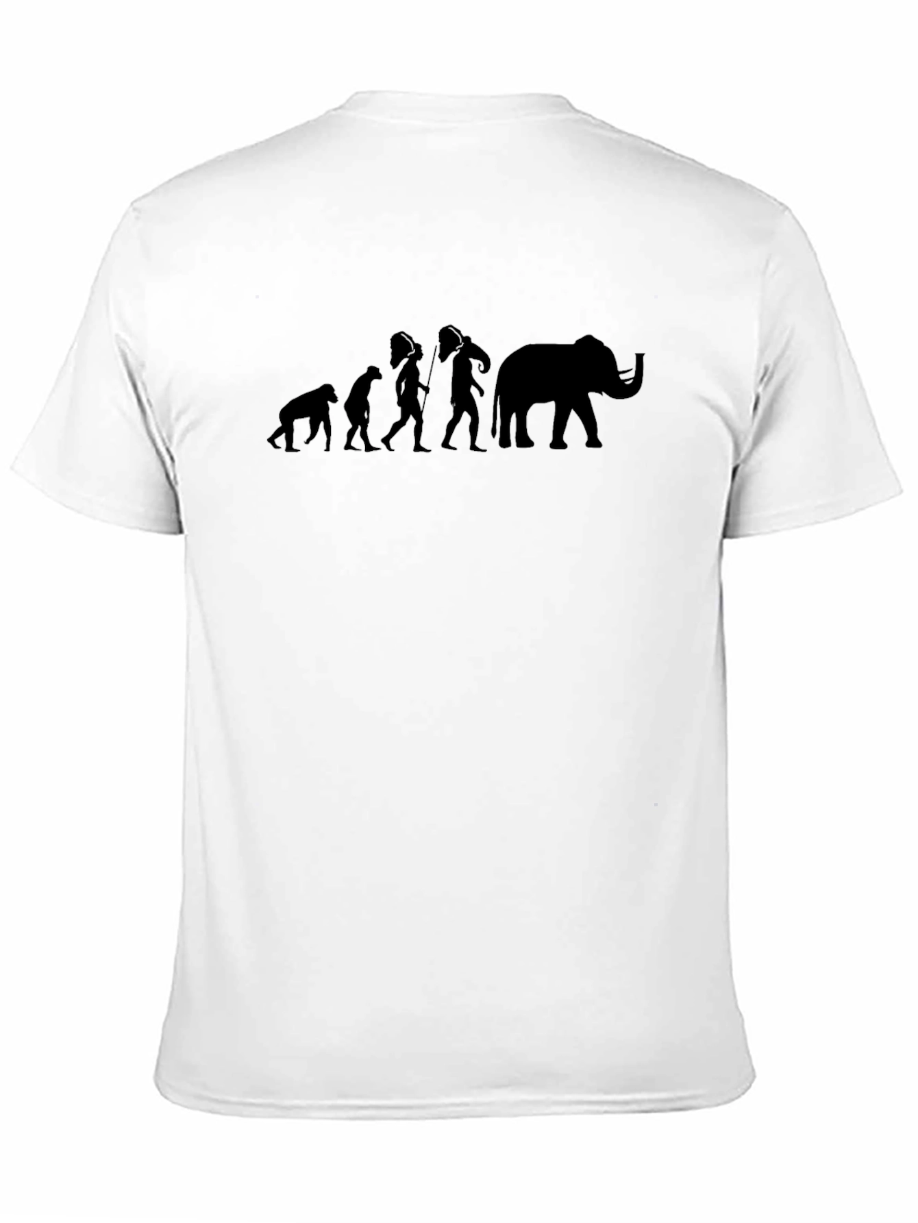 Black Evolution of Man & Elephant Black Graphic Tee view 11