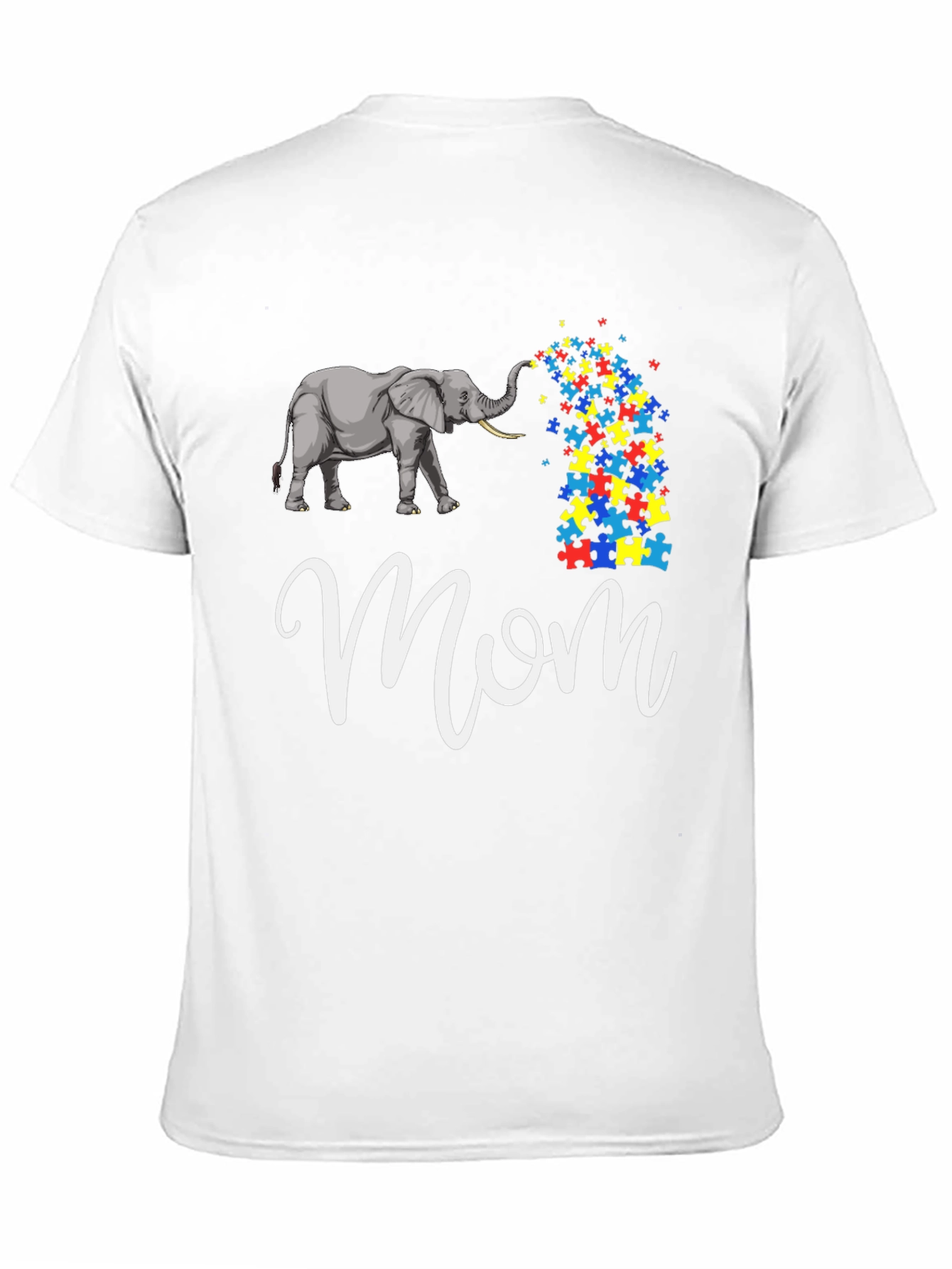 Black Autism Elephant Mom T-Shirt view 11