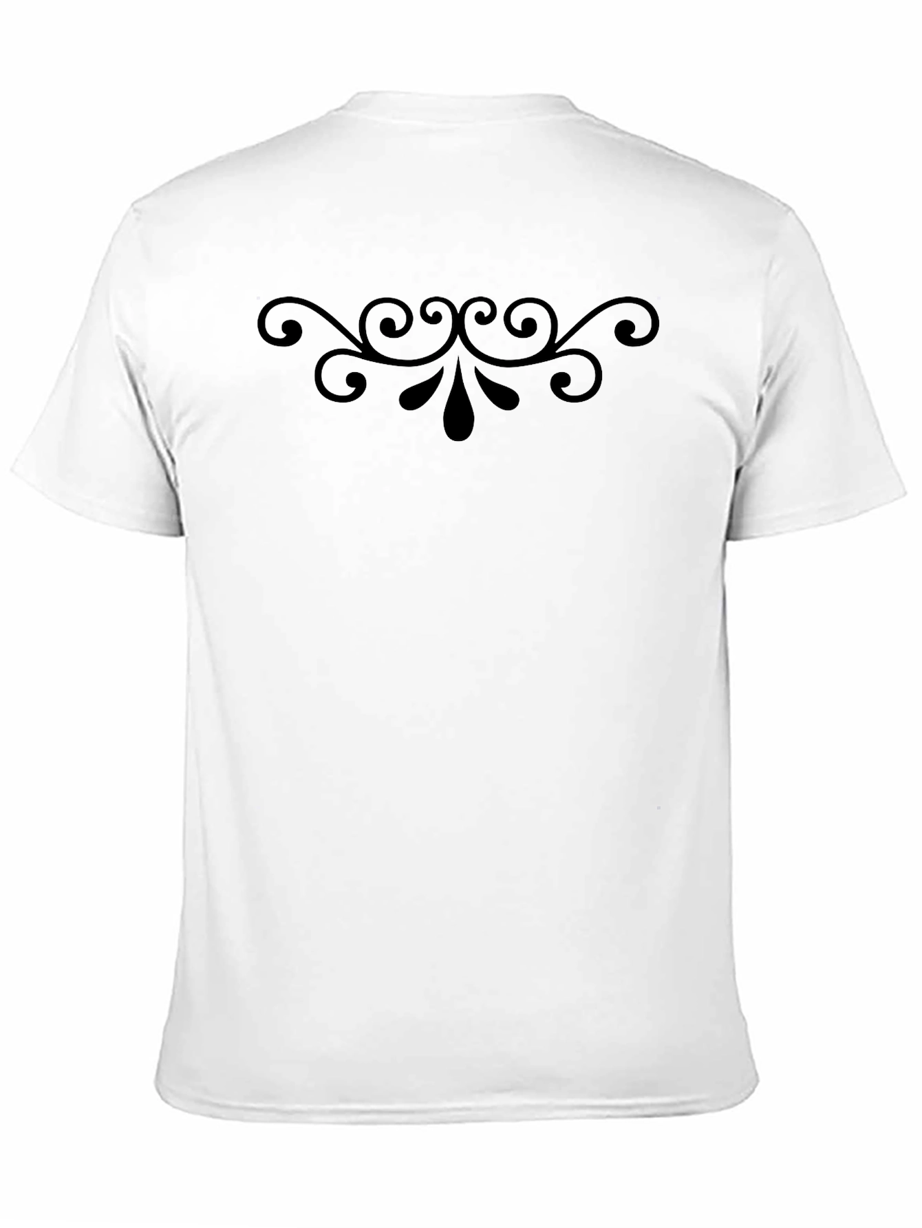Black Elegant Black T-Shirt with Swirl Design view 11