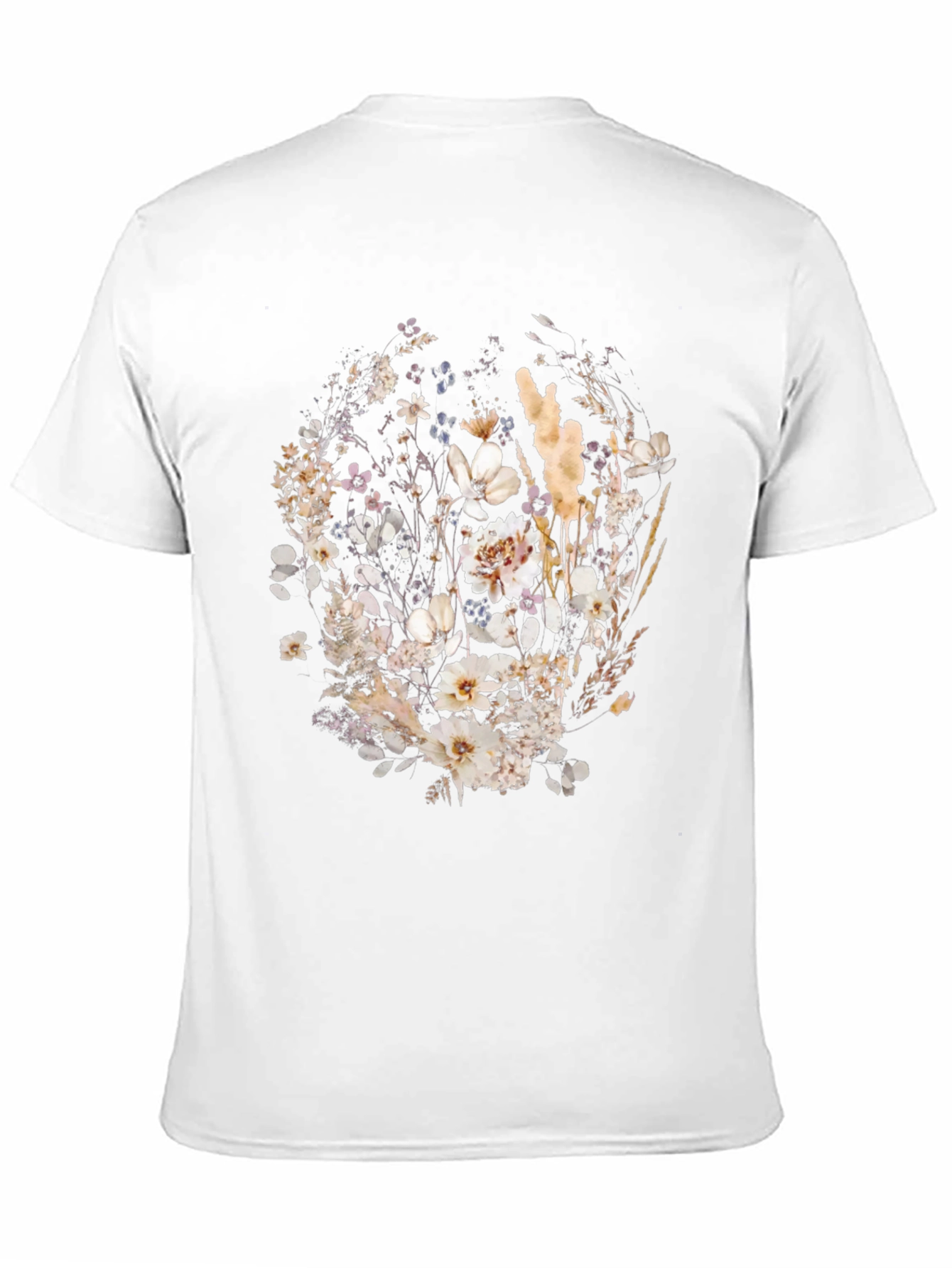 Black Floral Print Black Crew Neck T-Shirt view 11