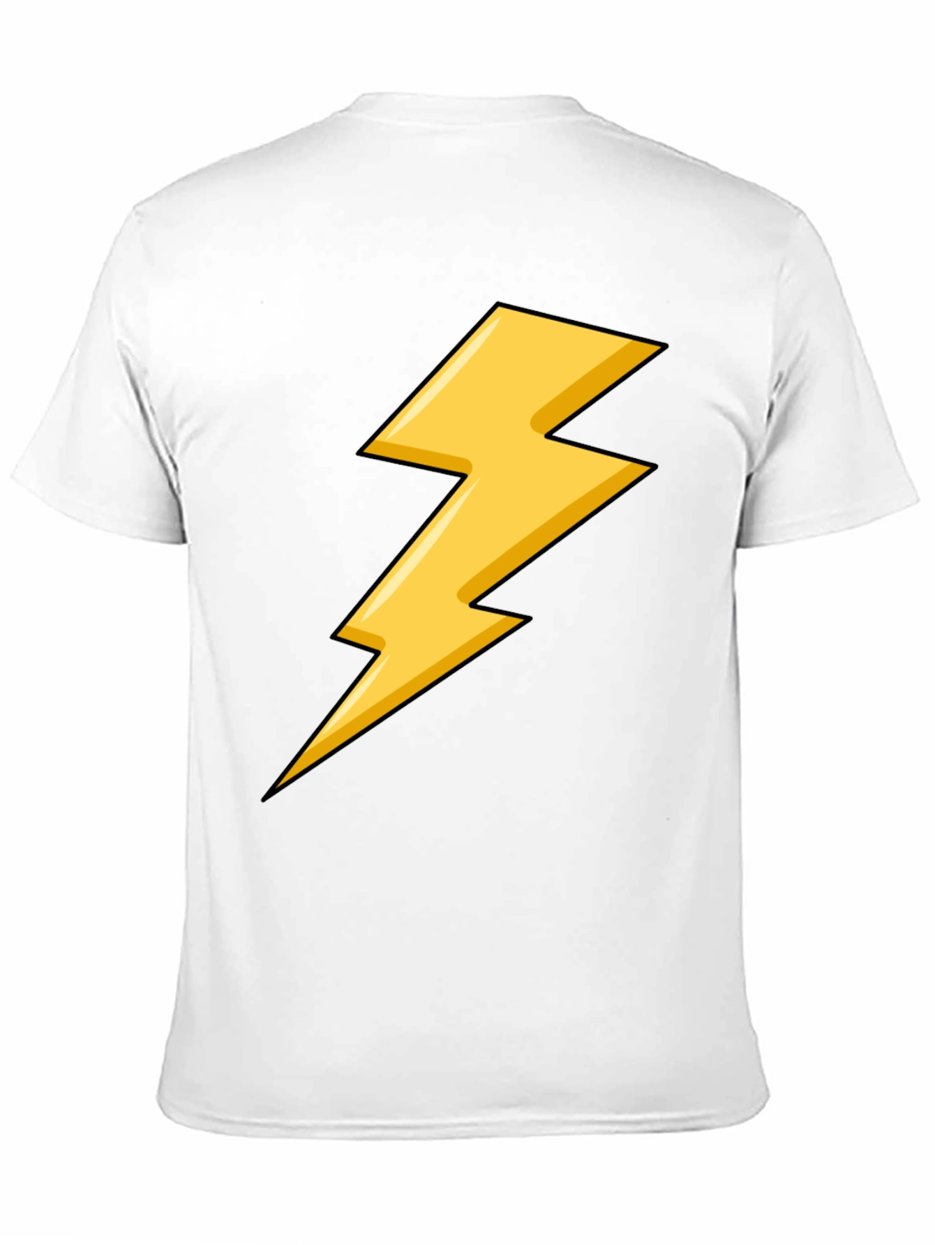 Black Black T-Shirt with Yellow Lightning Bolt Design view 11