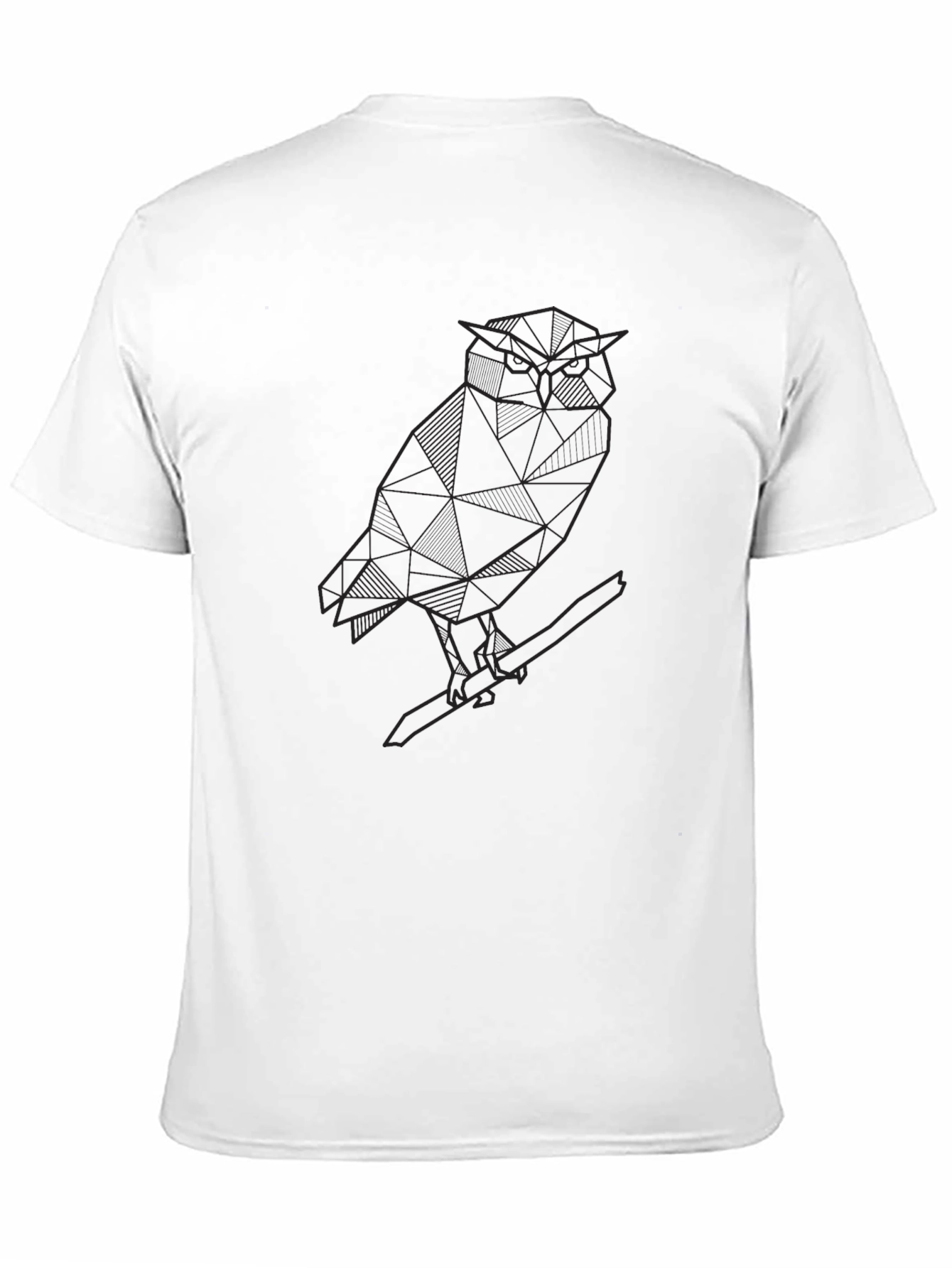 Geometric Owl Graphic Tee - Men's Black T-Shirt - 11