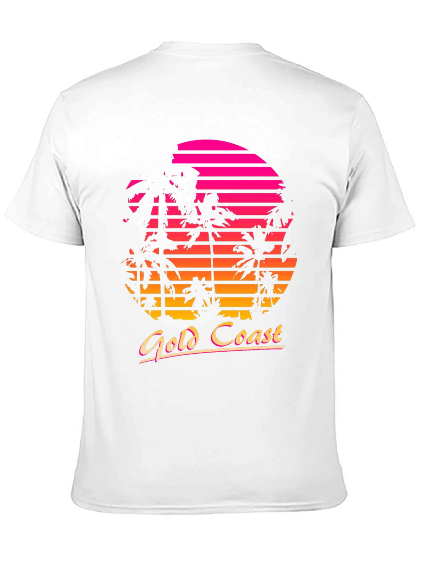 Black Gold Coast Retro Sunset Palm Tree T-Shirt view 11