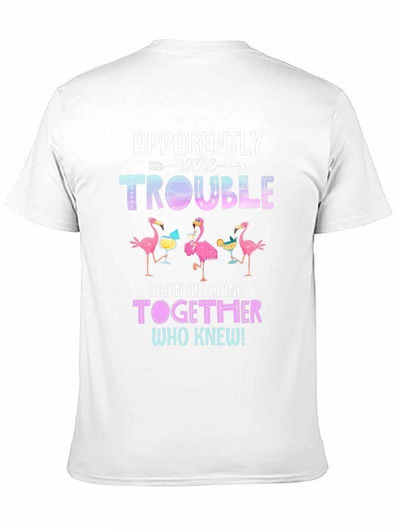 Black Flamingo Trouble When We Drink Together T-Shirt view 11