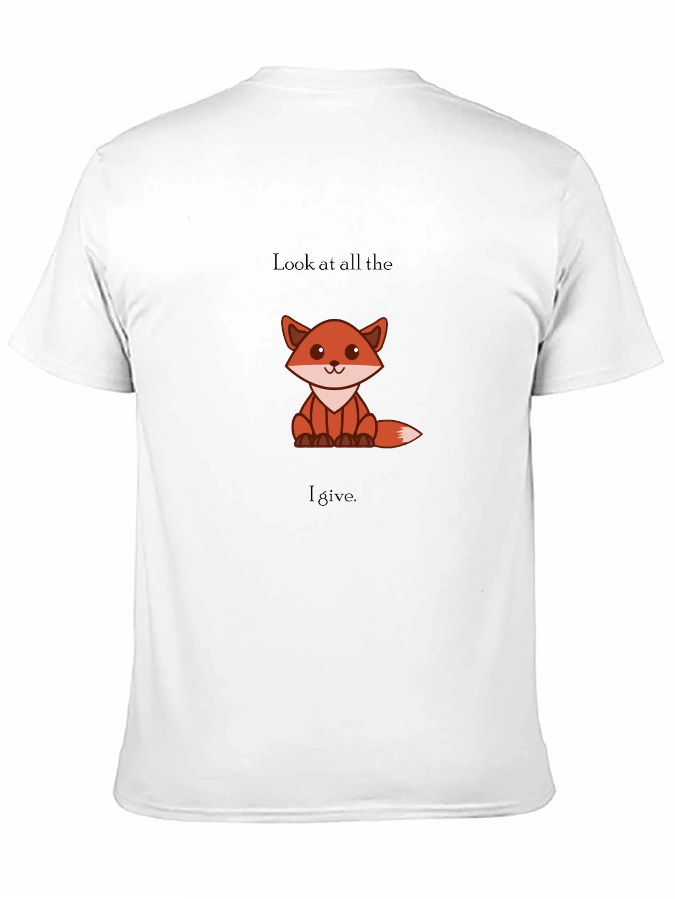 Black Cute Fox Graphic Tee - 'Look at All the Fox I Give' view 11