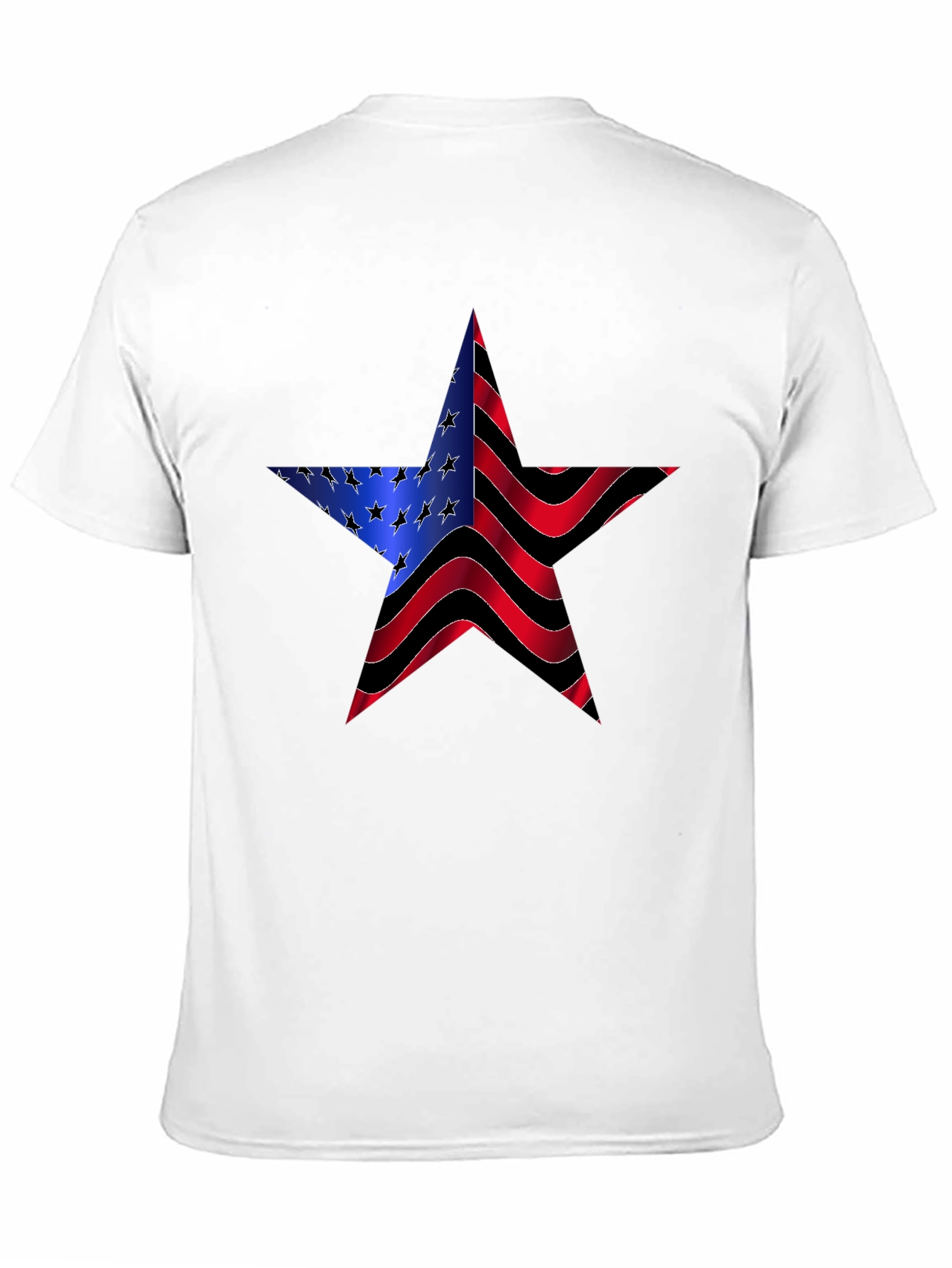 Black American Flag Star Graphic Black Tee view 11