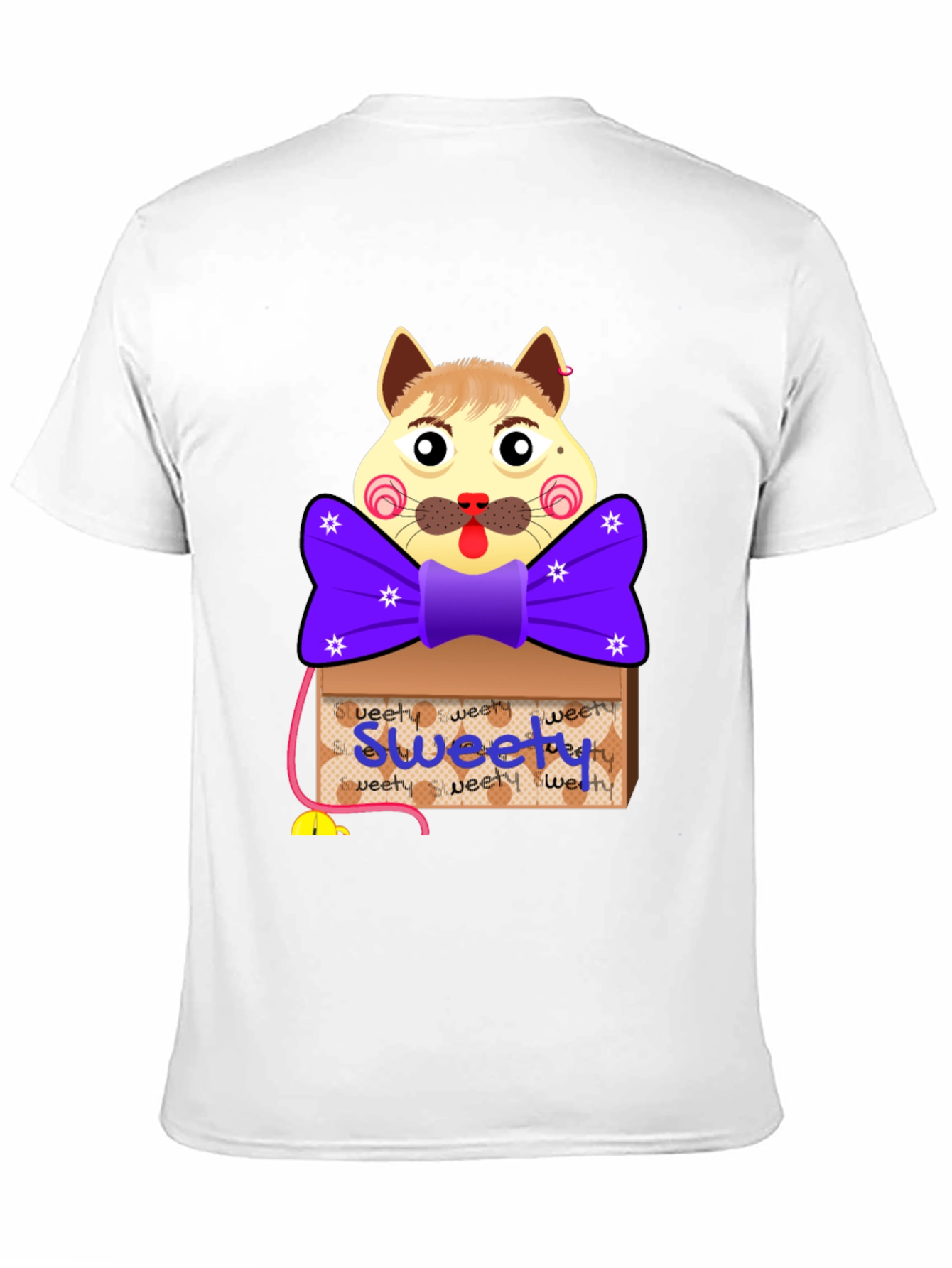 Black Cartoon Cat 'Sweety' Box T-Shirt view 11