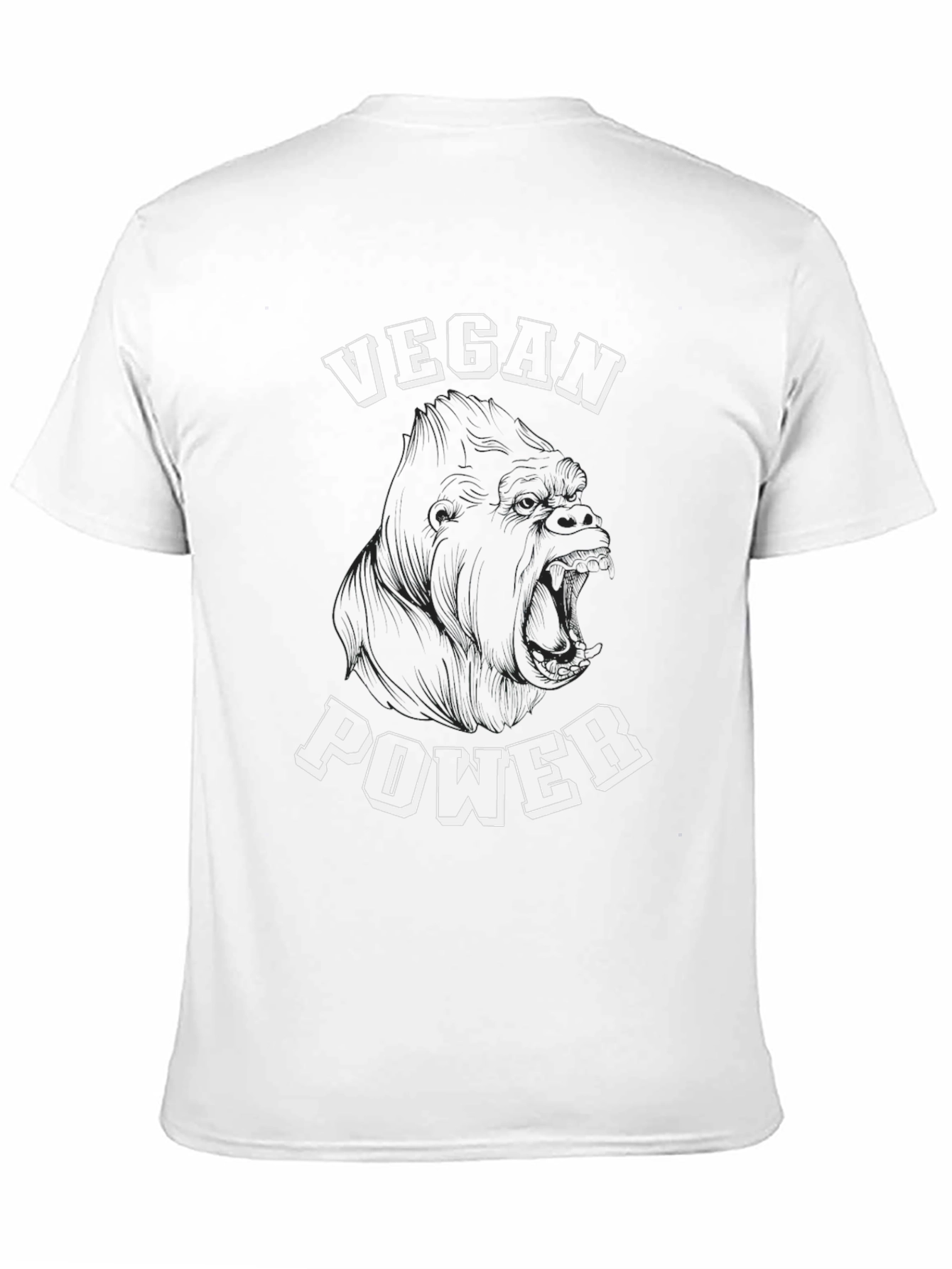 Black Vegan Power Gorilla T-Shirt view 11