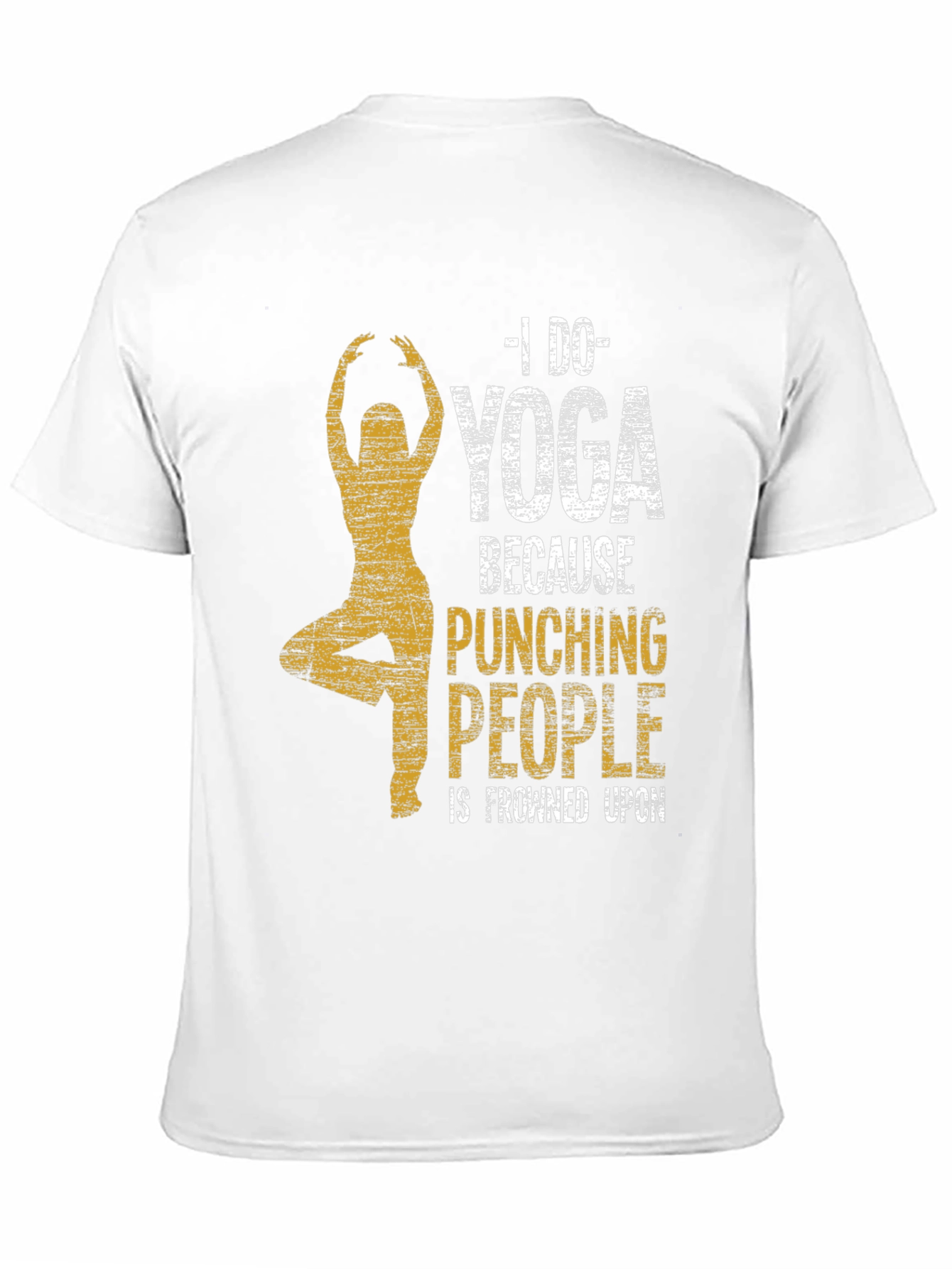 Black Yoga Graphic Tee - Punching People Is Frowned Upon view 11
