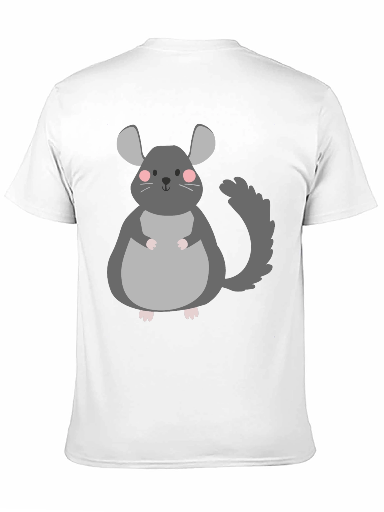 Black Cute Chinchilla Graphic T-Shirt - Unisex Black Tee view 11