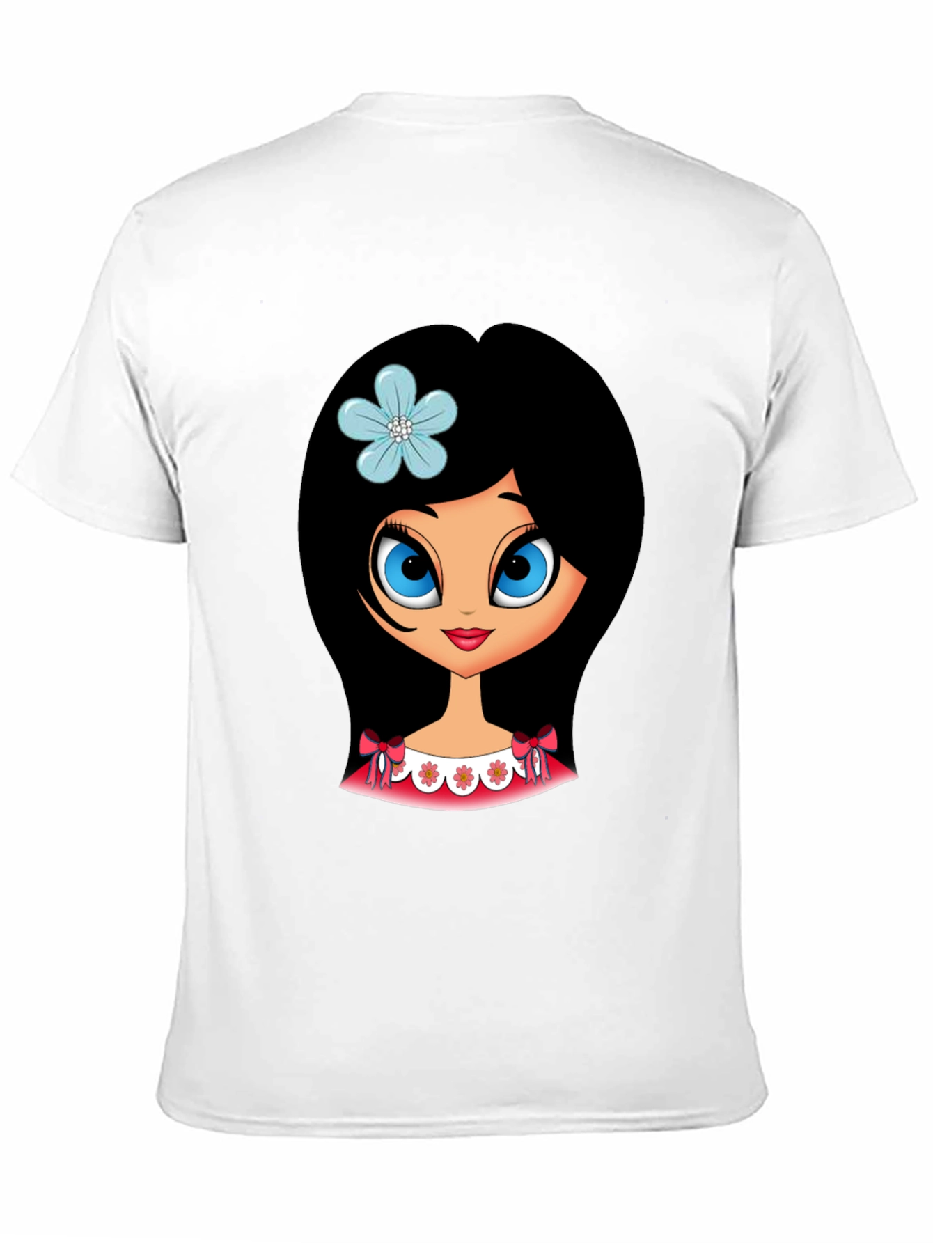 Black Cute Cartoon Girl Graphic T-Shirt view 11