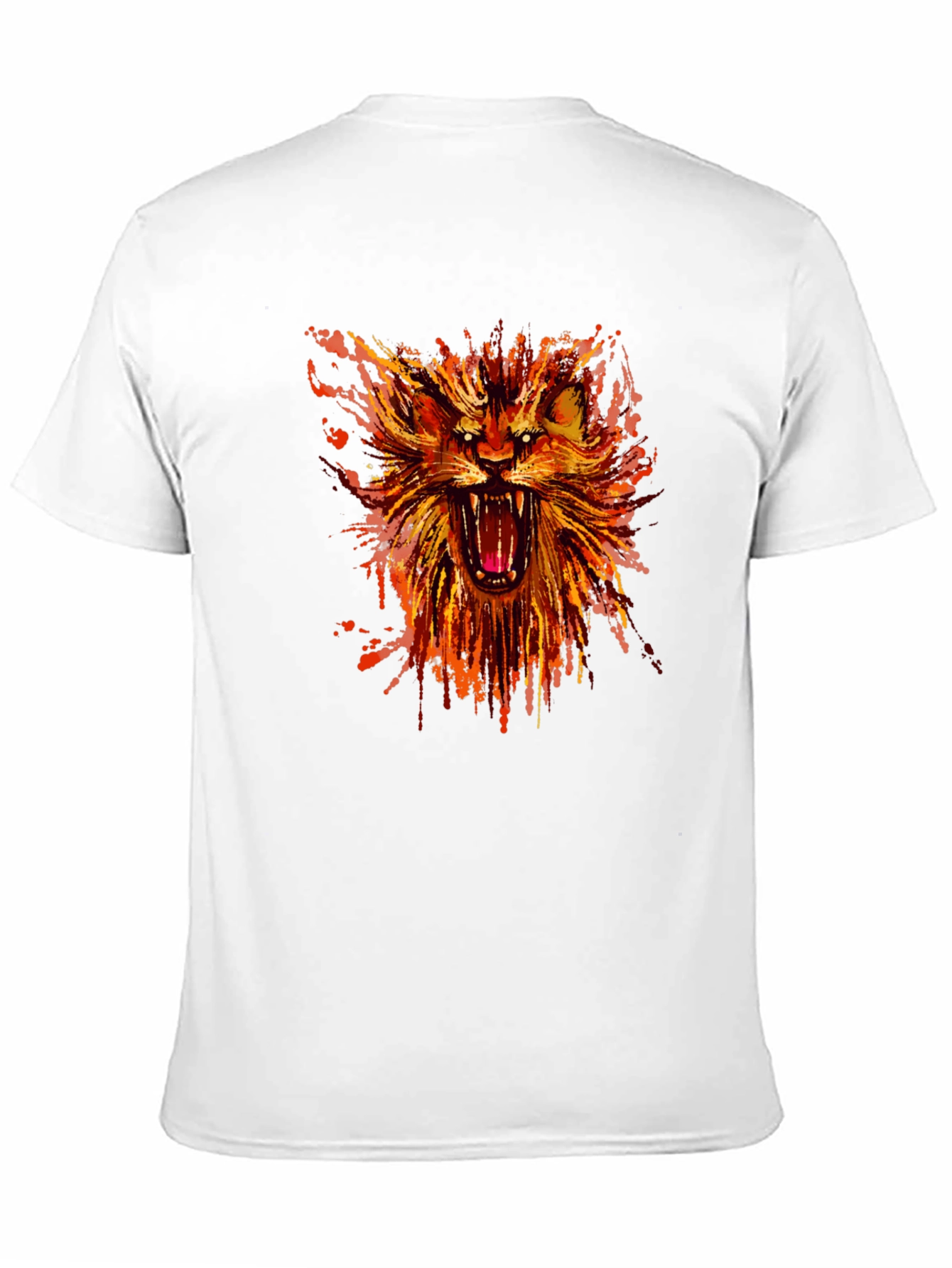 Black Fiery Lion Graphic Print Black T-Shirt view 11
