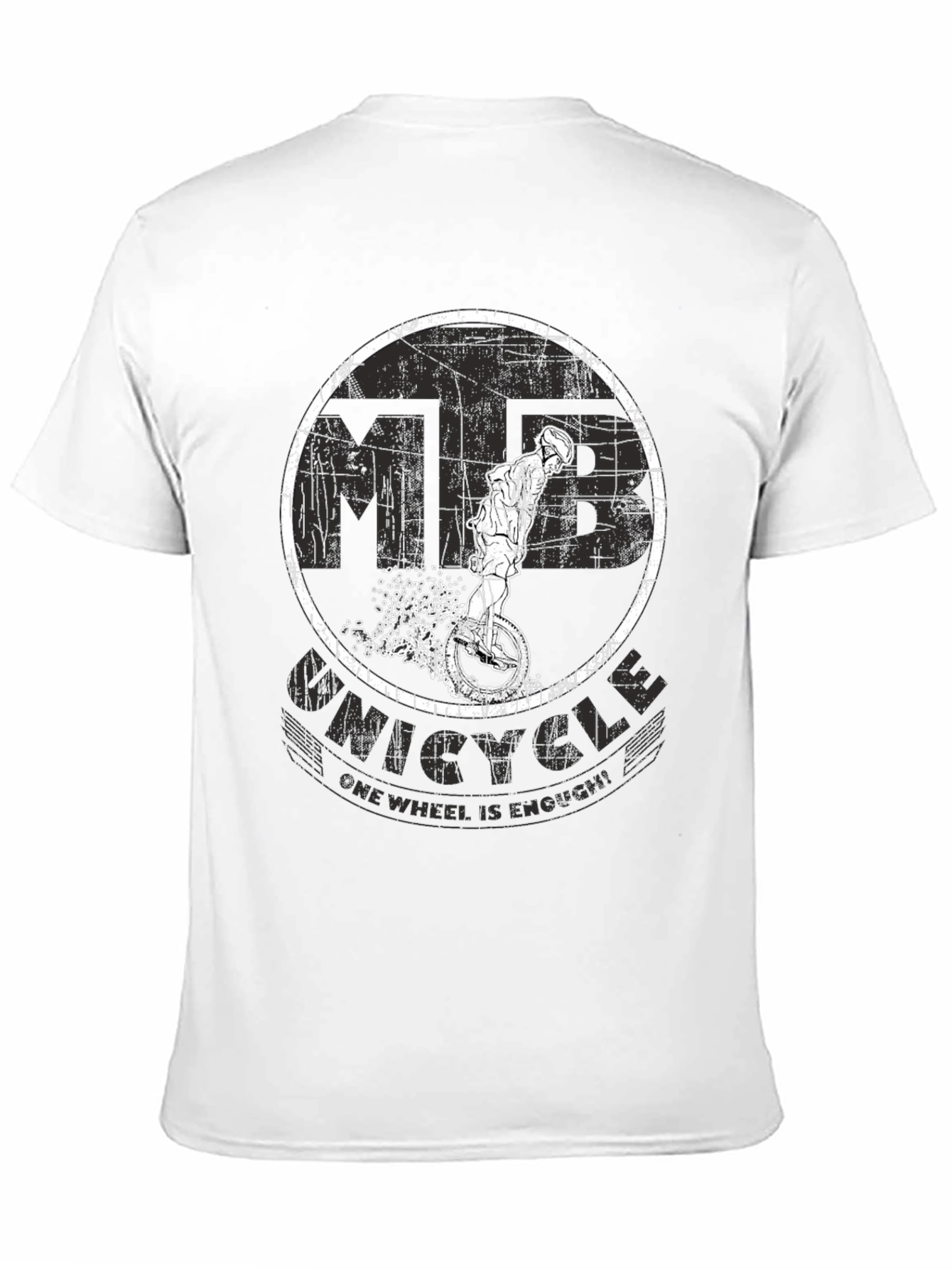 Black Unicycle T-Shirt - One Wheel Is Enough! view 11