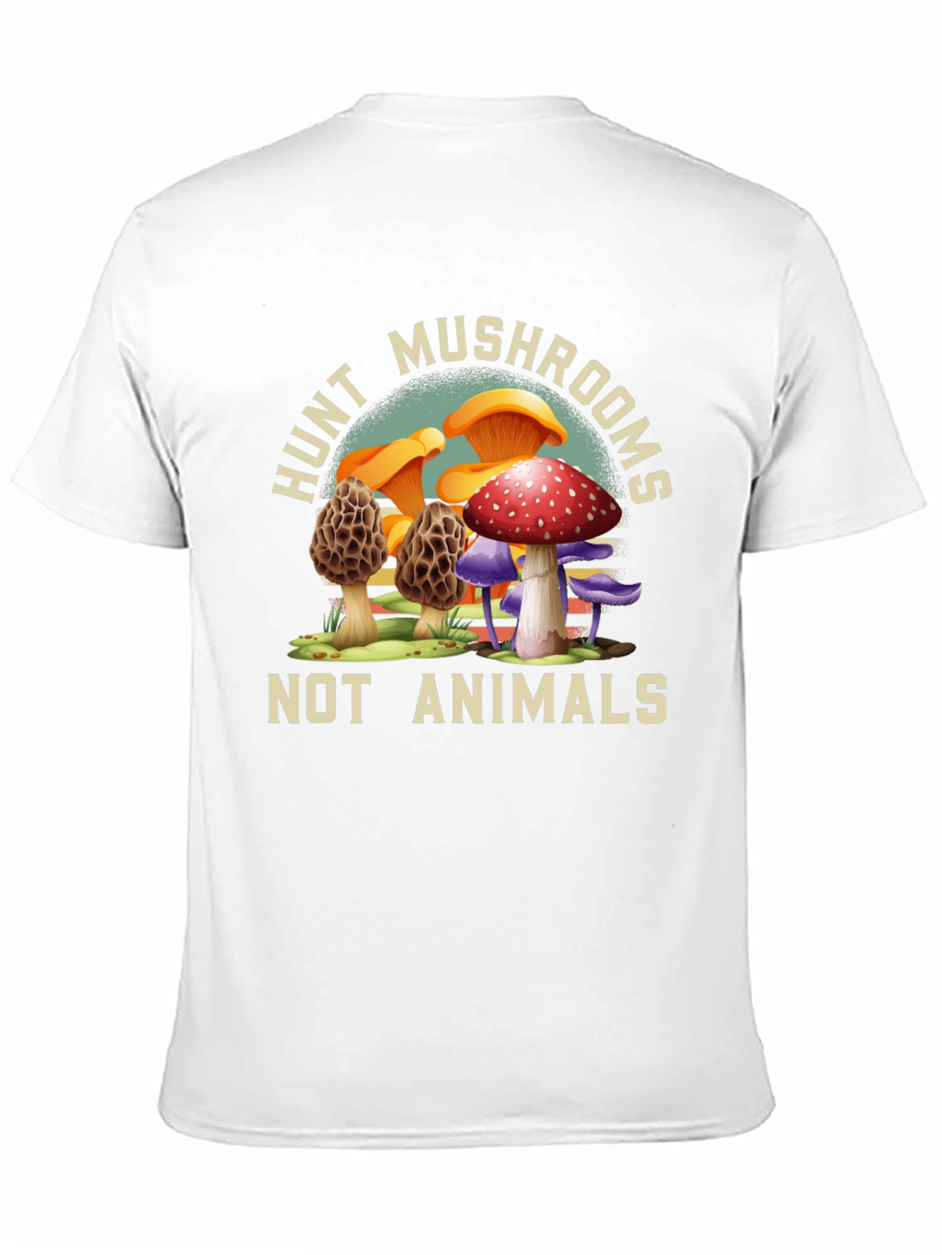 Black Hunt Mushrooms Tee - Vegan Nature Shirt view 11