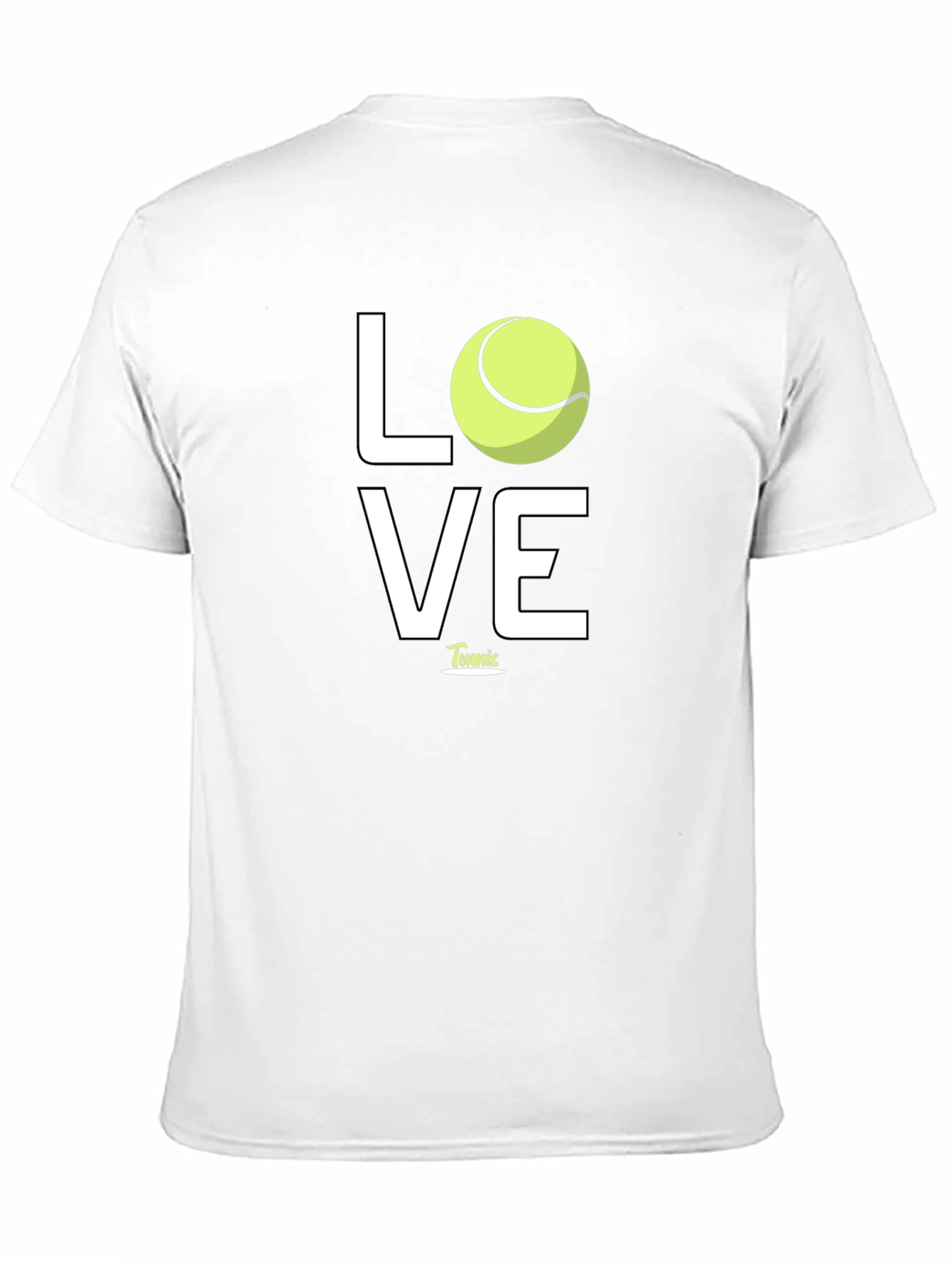 Black Tennis Love Graphic Tee - Black Cotton T-Shirt view 11
