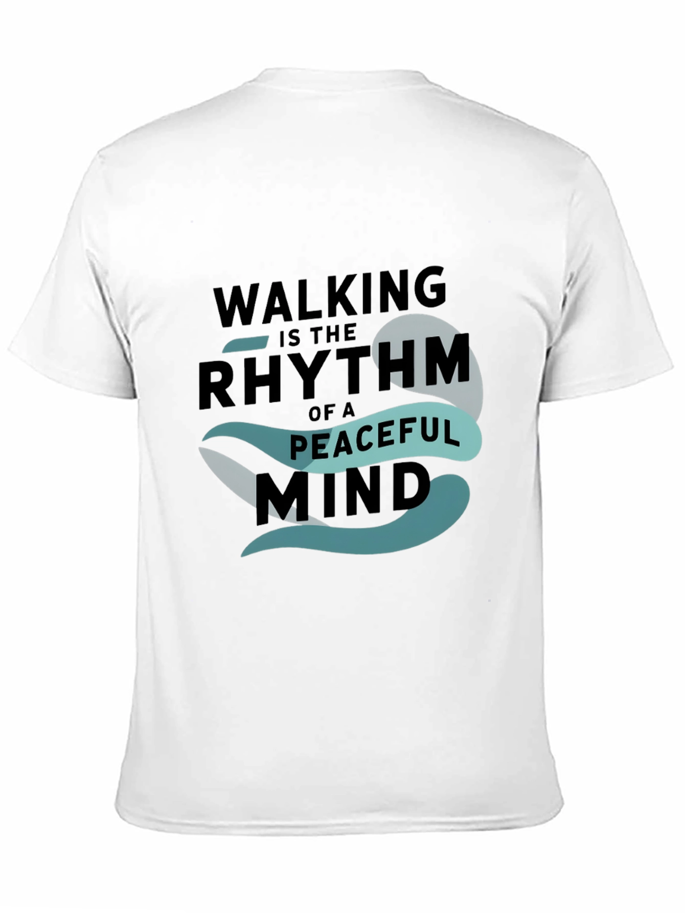 Black Peaceful Mind Walking T-Shirt: Black Graphic Tee view 11