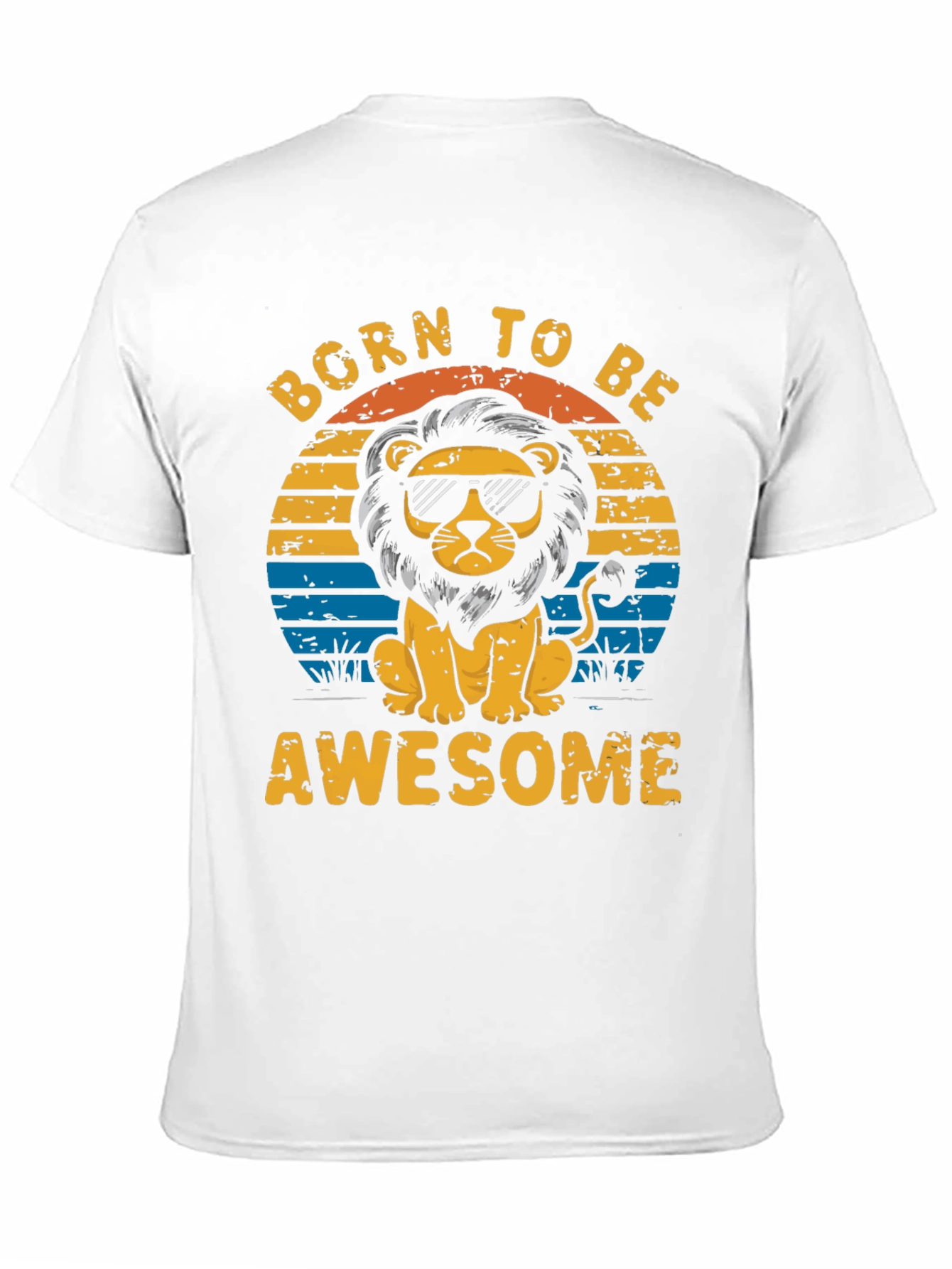 Black Born to Be Awesome Lion Graphic Tee view 11