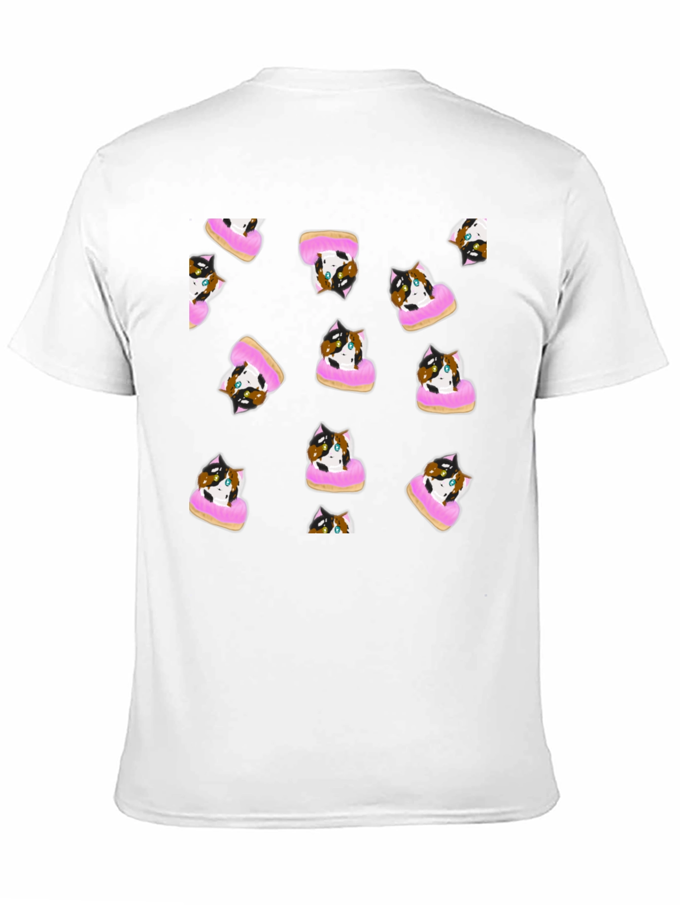 Black Cat Donut Pattern Tee view 11