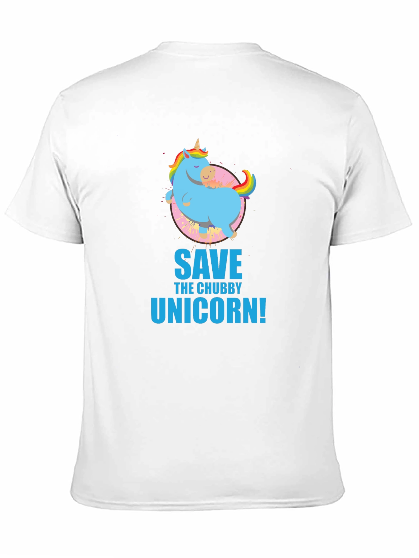 Black Save the Chubby Unicorn Black T-Shirt view 11