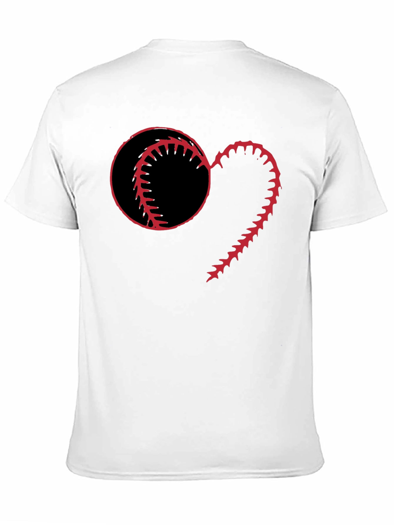 Black Baseball Heart Graphic T-Shirt view 11