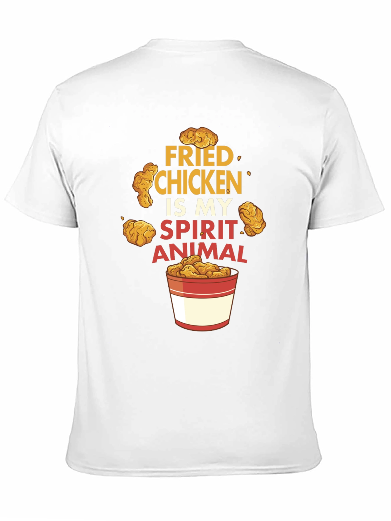 Black Fried Chicken Spirit Animal Black Graphic T-Shirt view 11