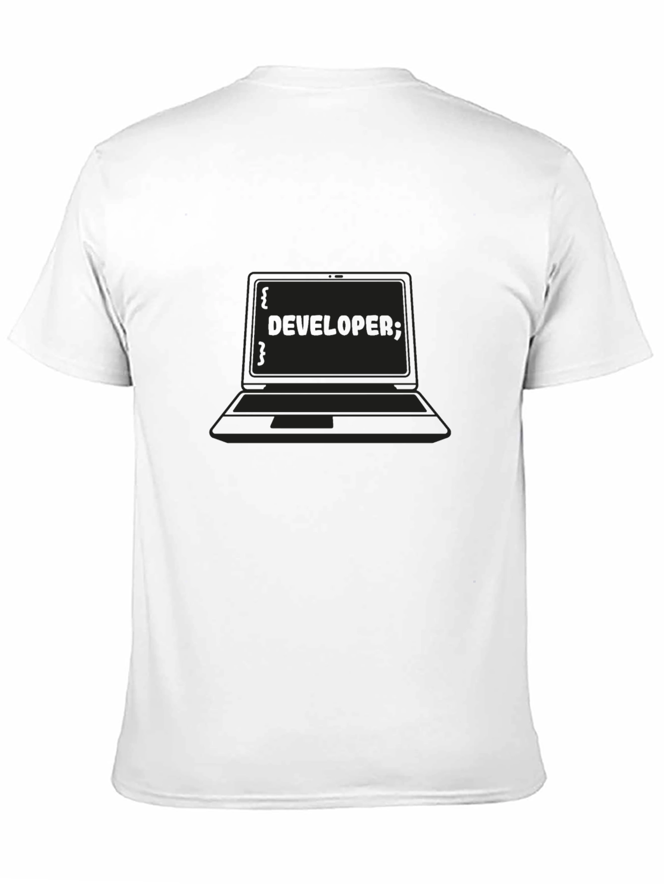 Black Developer Laptop Black T-Shirt view 11