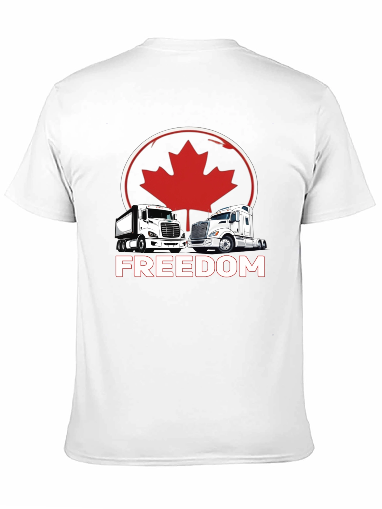 Black Freedom Trucker T-Shirt Canada Maple Leaf view 11