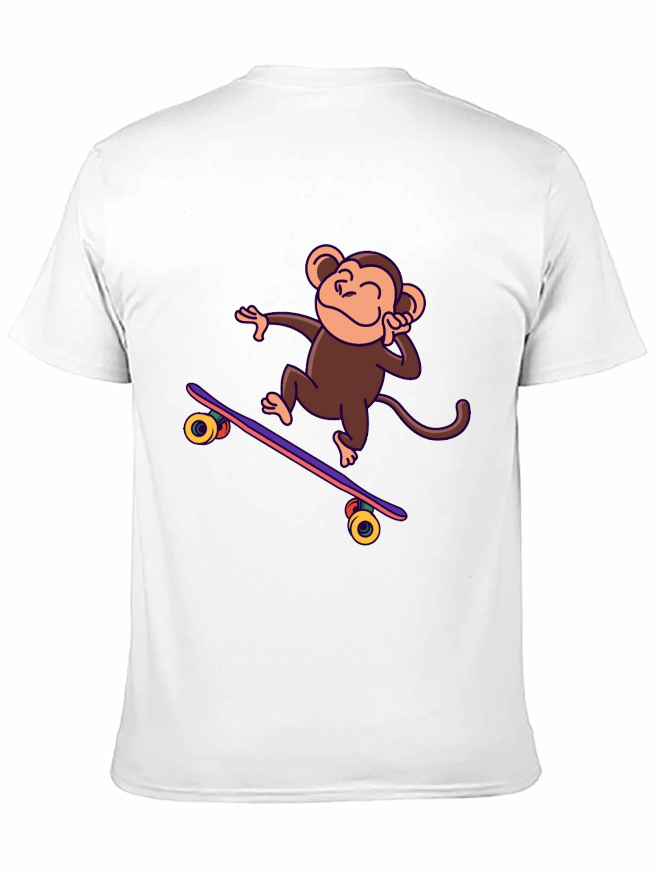 Black Skateboarding Monkey Graphic Tee - Fun & Stylish! view 11