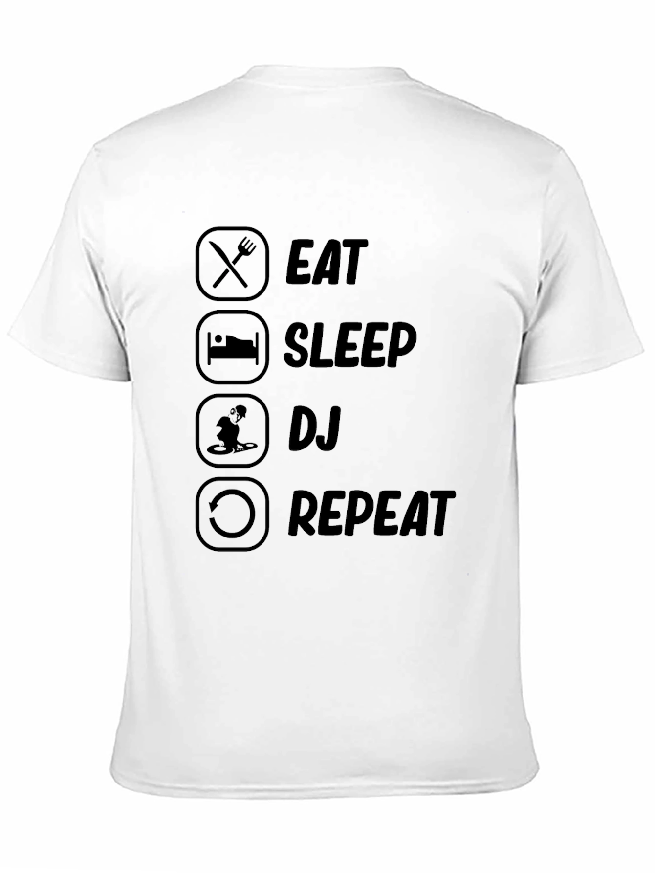Black Eat Sleep DJ Repeat Black Graphic T-Shirt view 11