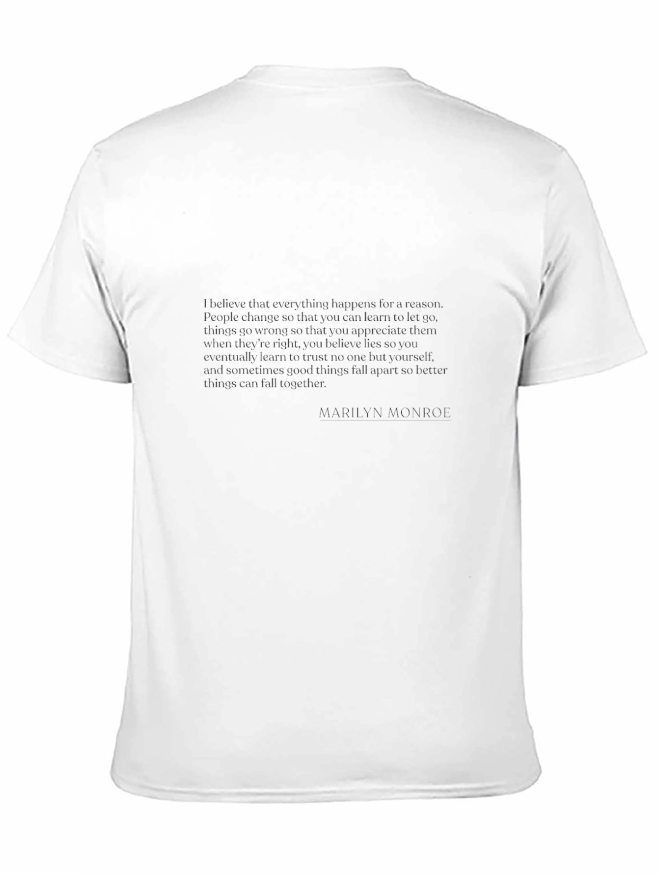 Black Marilyn Monroe Quote Black T-Shirt view 11