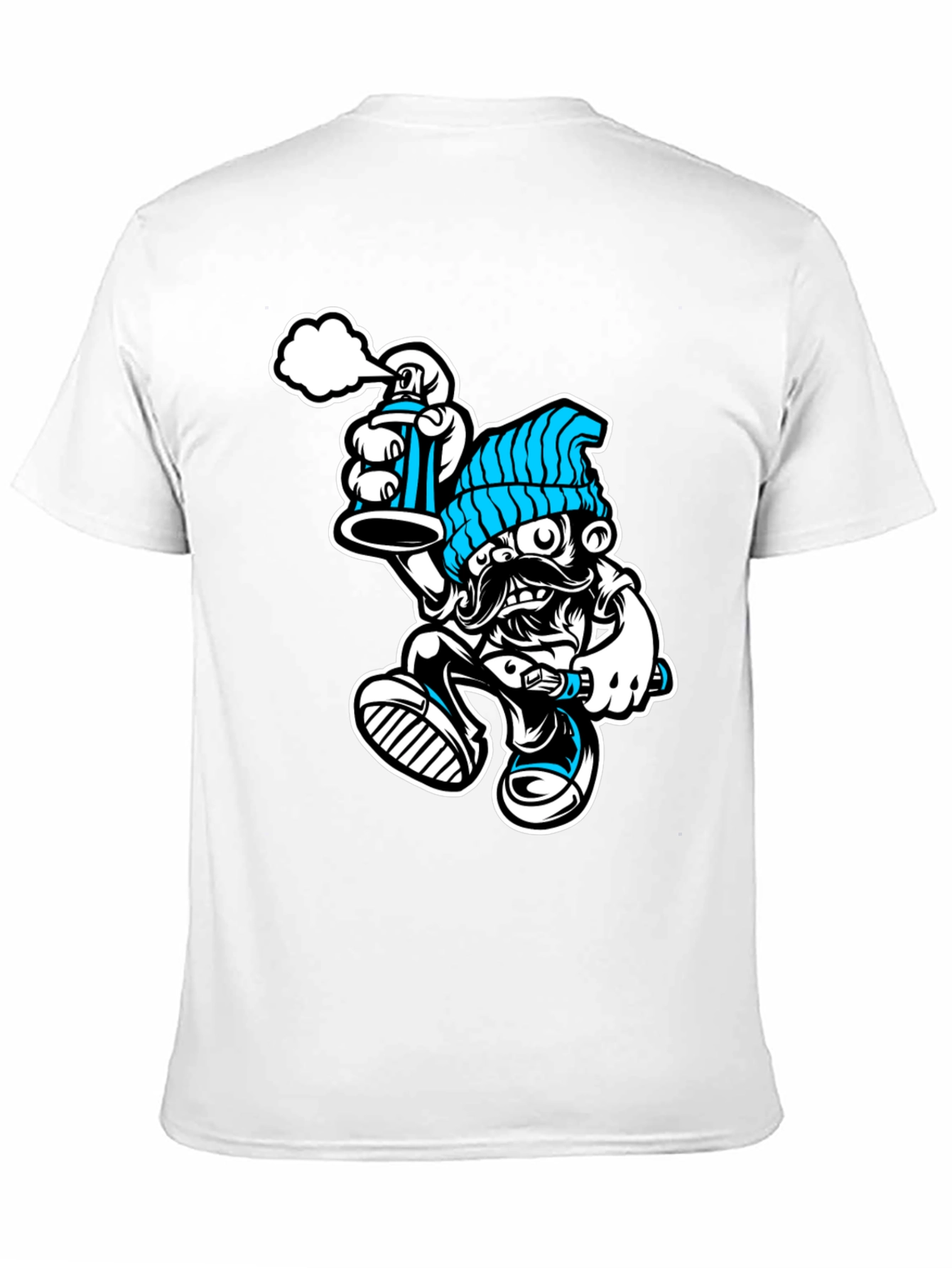 Black Cool Graphic T-Shirt: Graffiti Man view 11