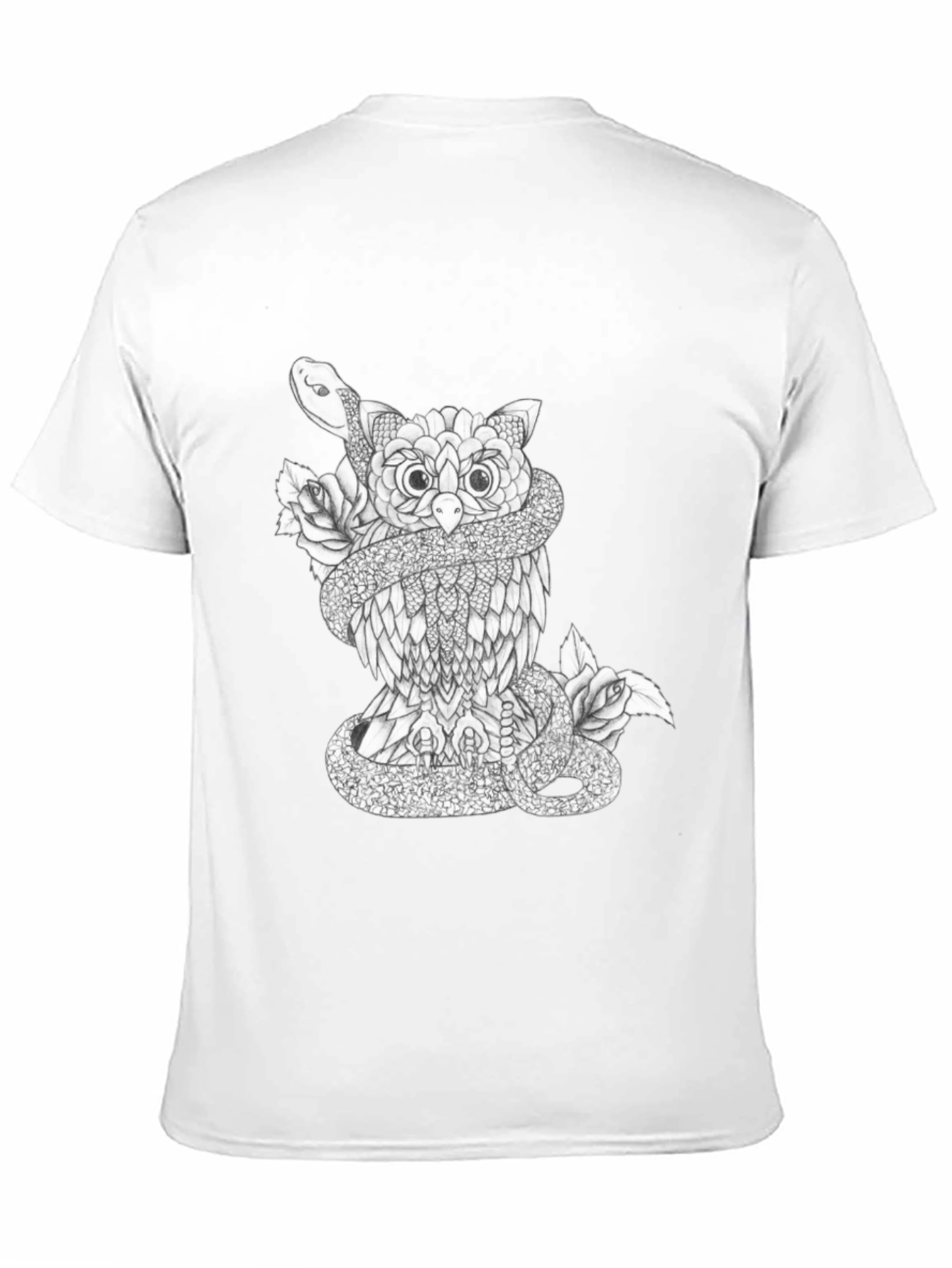 Black Owl & Snake Graphic Print Tee view 11