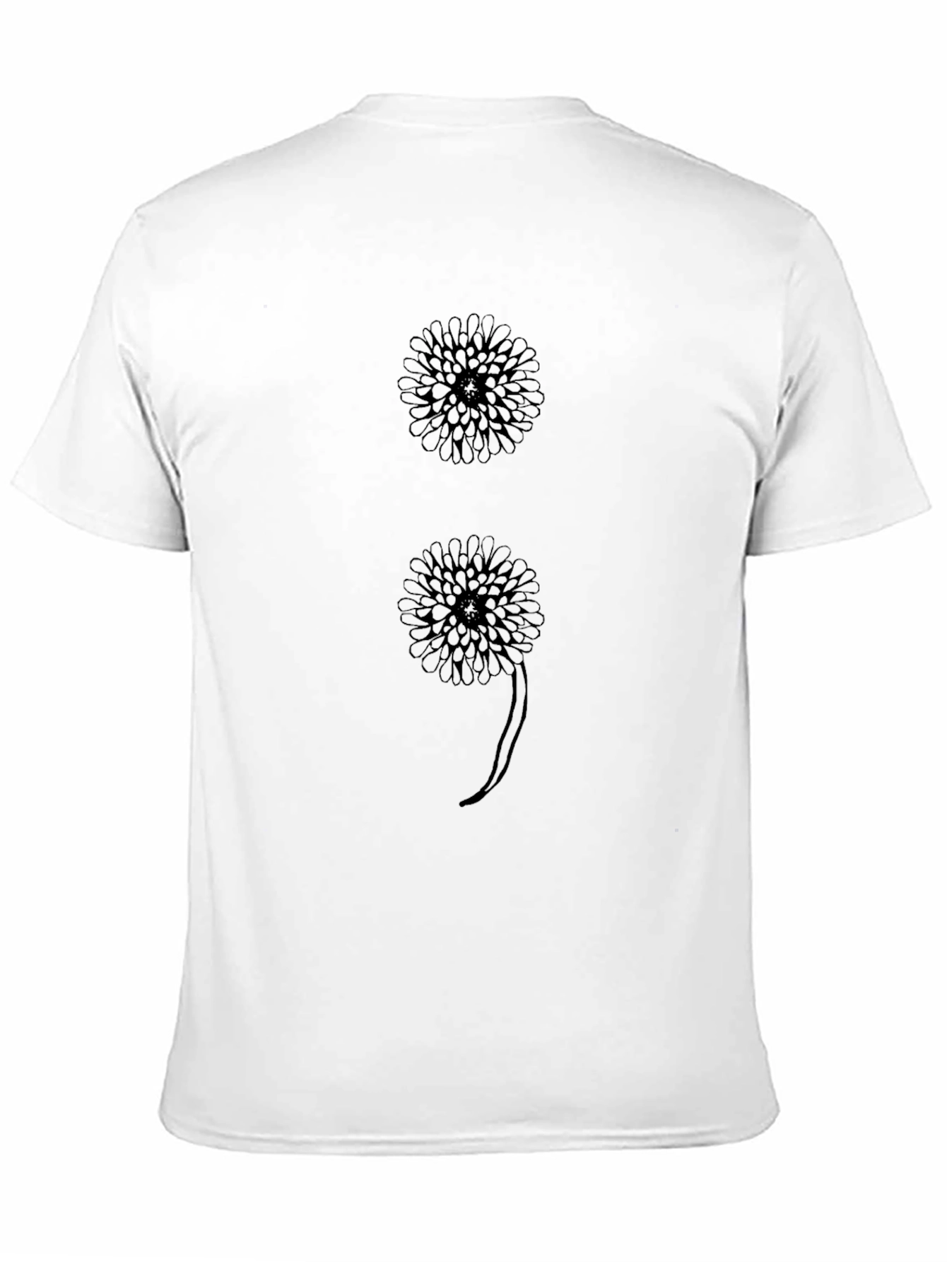 Black Floral Semicolon Graphic Tee - Black Cotton T-Shirt view 11