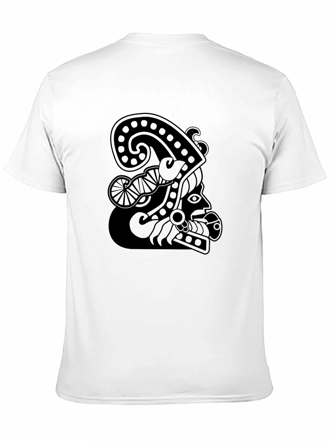 Black Men's Black T-Shirt with Mayan Design view 11