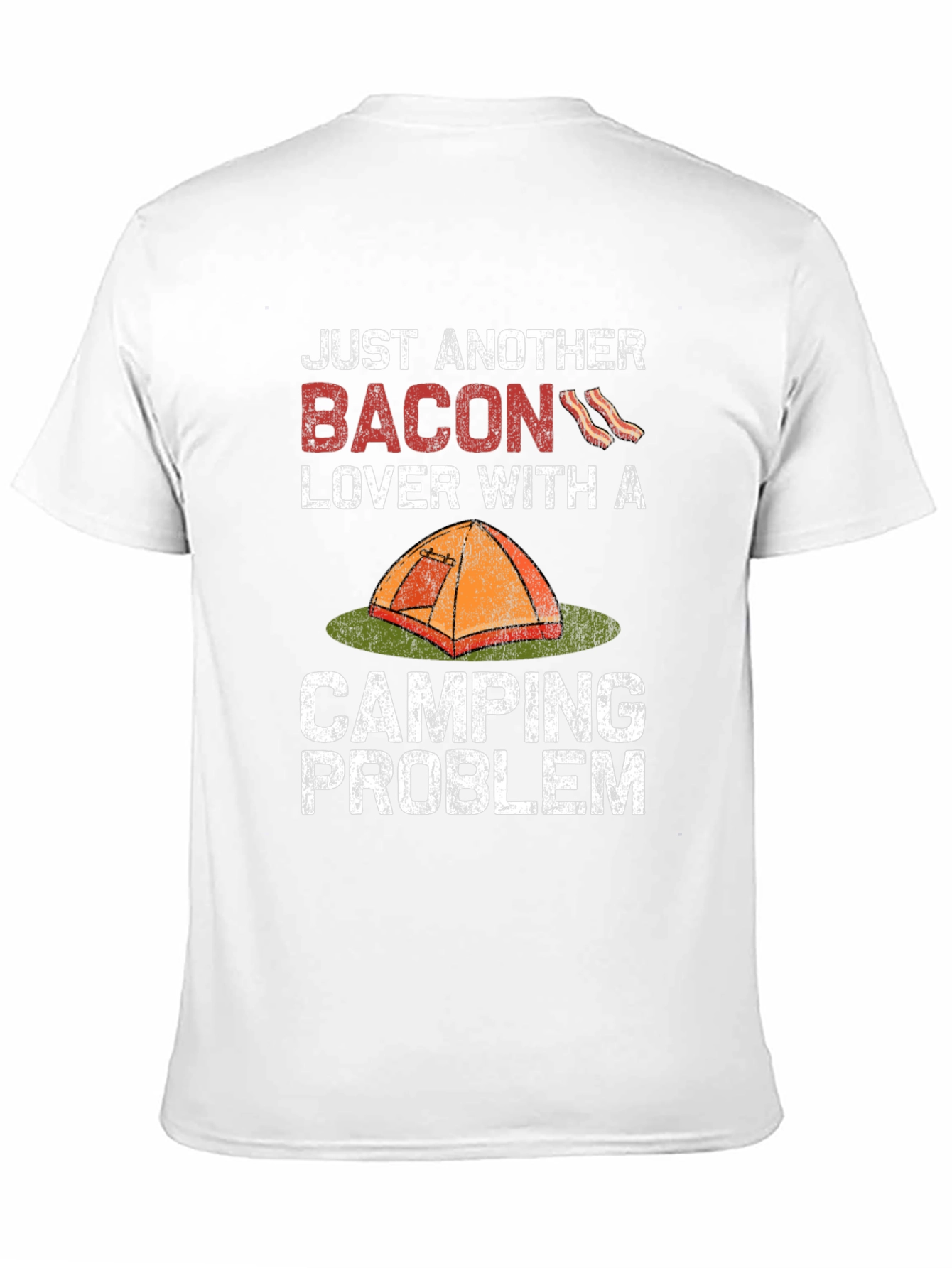 Black Bacon Lover Camping Problem T-Shirt view 11