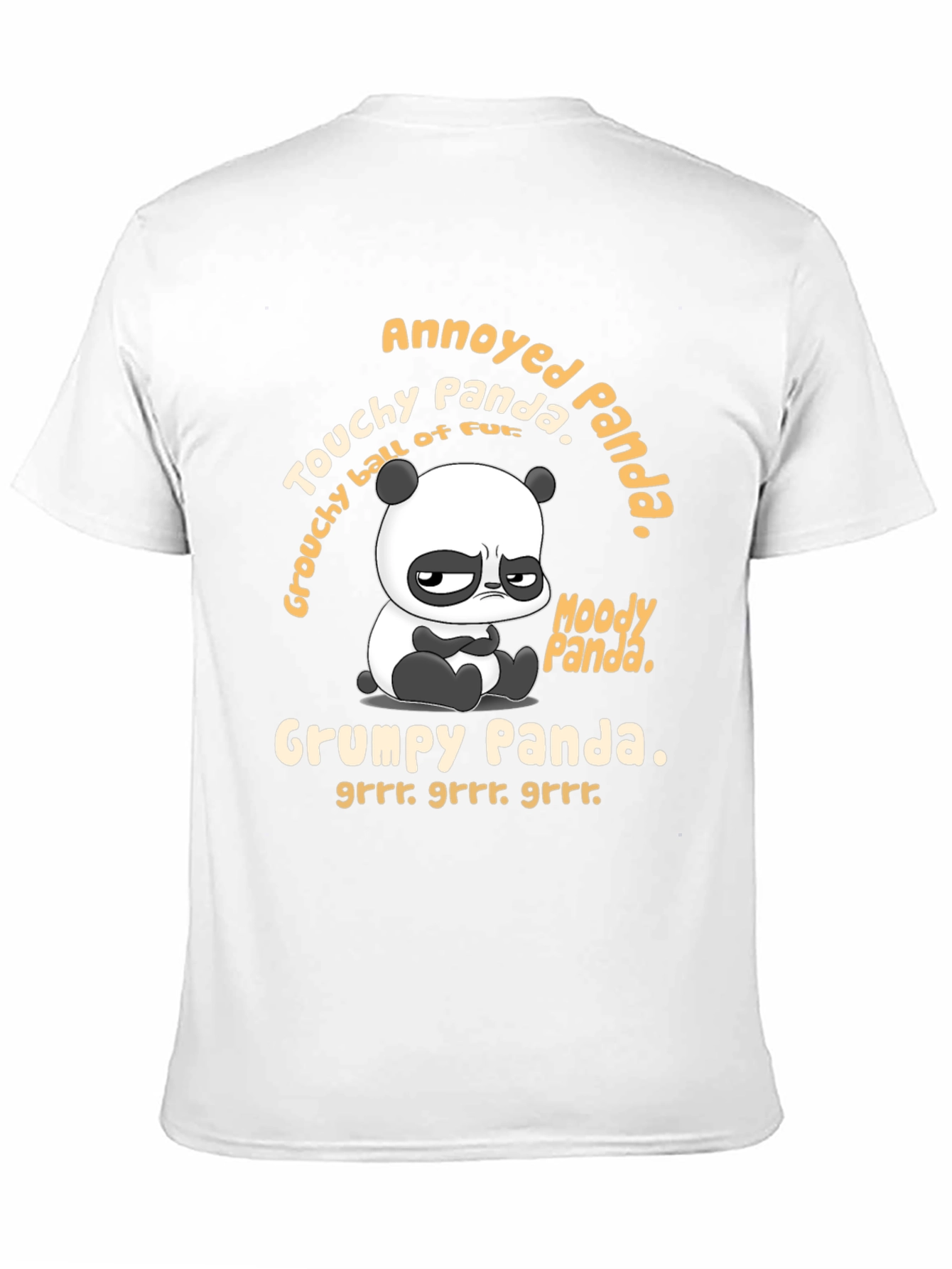 Black Grumpy Panda Graphic T-Shirt - Annoyed Panda Tee view 11