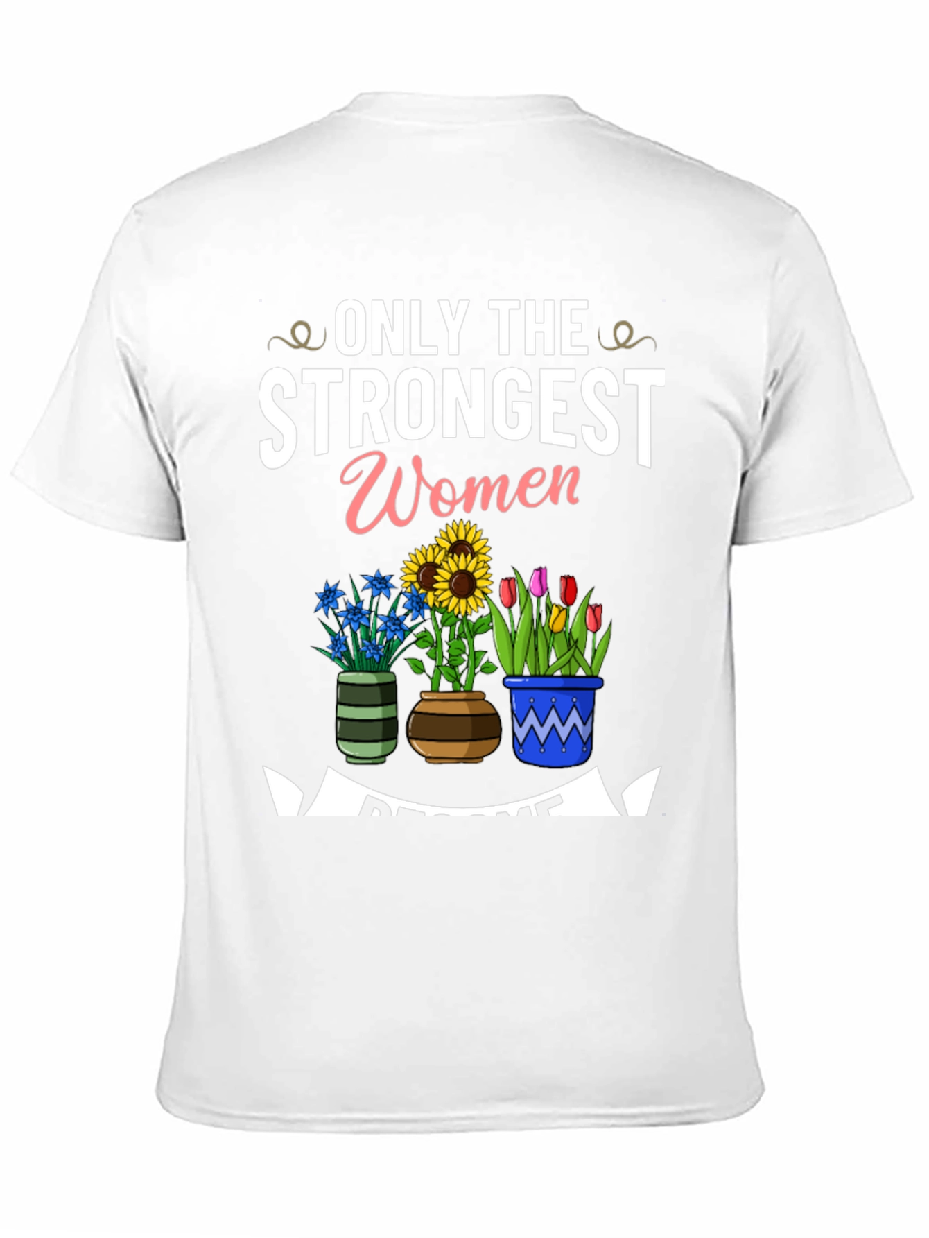 Black Strongest Women Awesome Flowers Black T-Shirt view 11