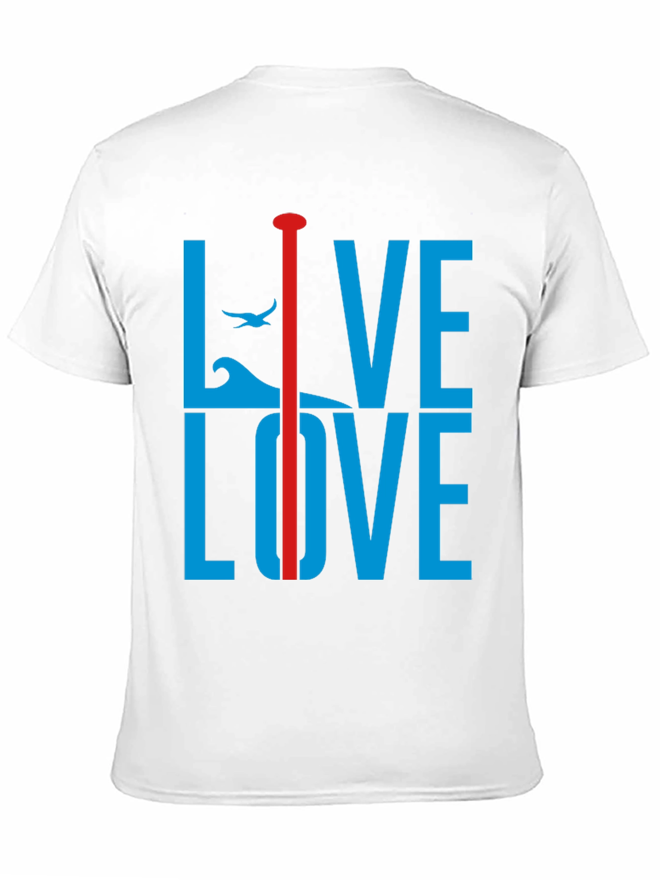 Black Live Love Graphic Tee - Blue and Red Design view 11