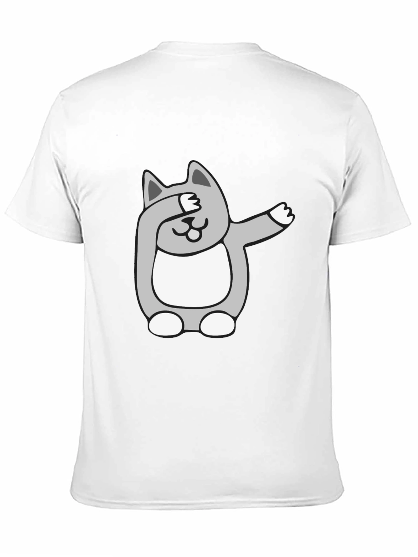 Black Dabbing Cat Graphic Tee - Funny Novelty T-Shirt view 11