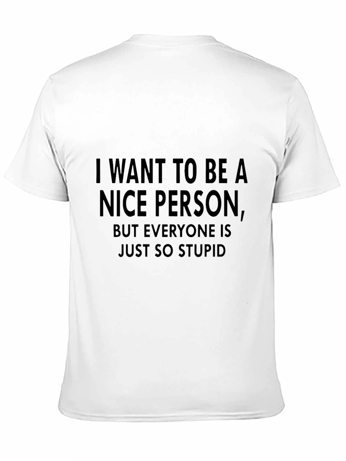 Black Funny Sarcastic Graphic Tee - Nice Person Stupid People T-Shirt view 11