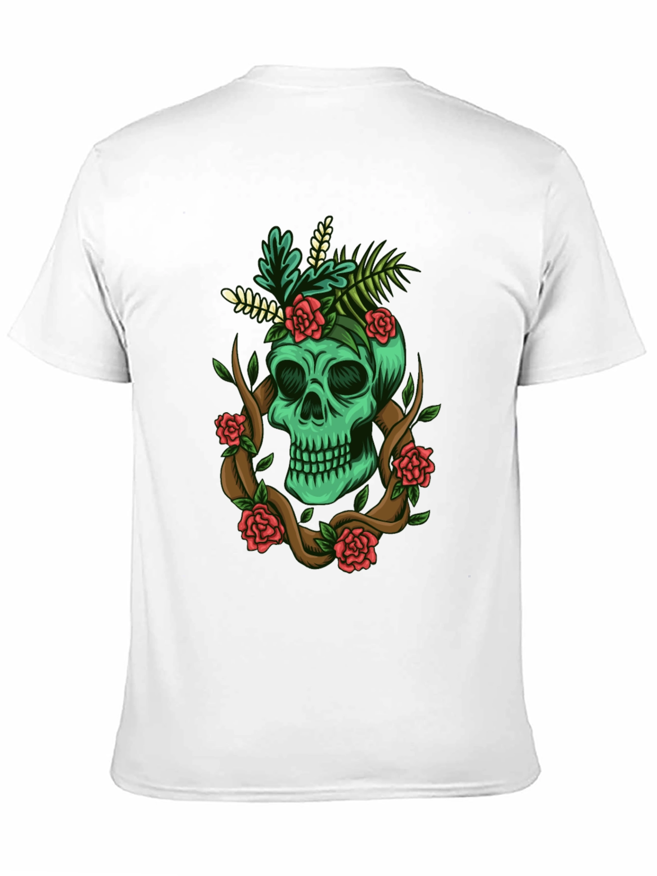 Black Skull & Roses Graphic Tee - Men's Black T-Shirt view 11
