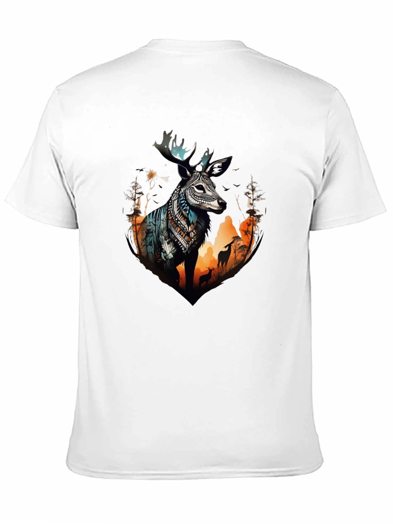 Black Deer Graphic Print Crew Neck Tee view 11