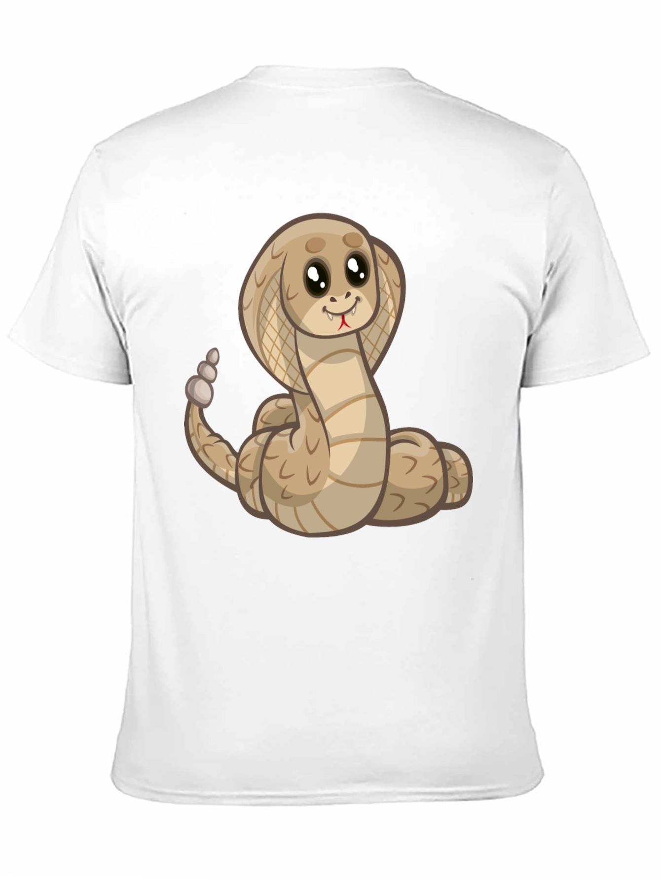 Black Cute Cartoon Cobra Snake Black T-Shirt view 11